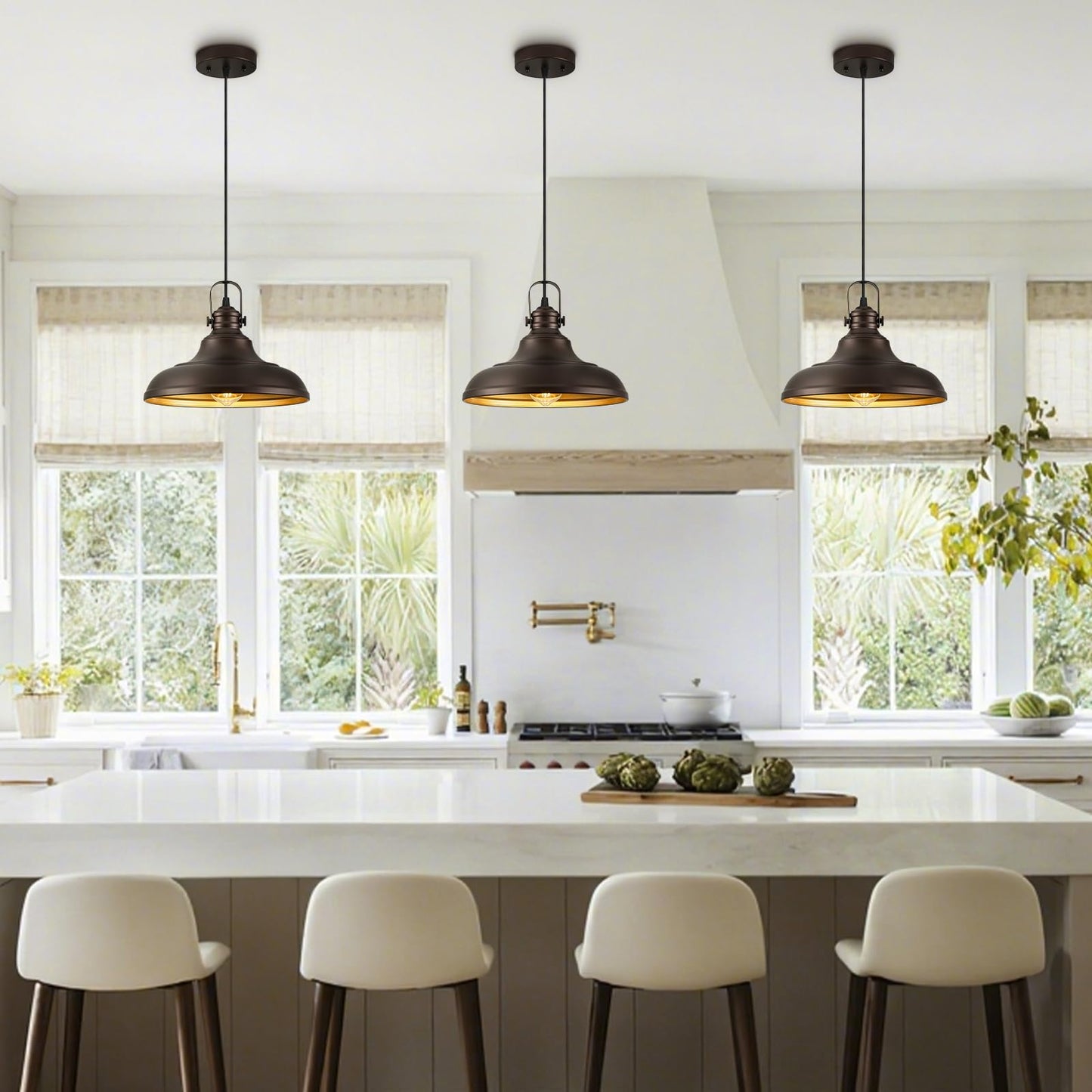 Haolaike Oil Rubbed Bronze Pendant Light, Metal, 2 Packs, Modern Design for Kitchen Island, Model Haolaike-ORB-Pendant-Light