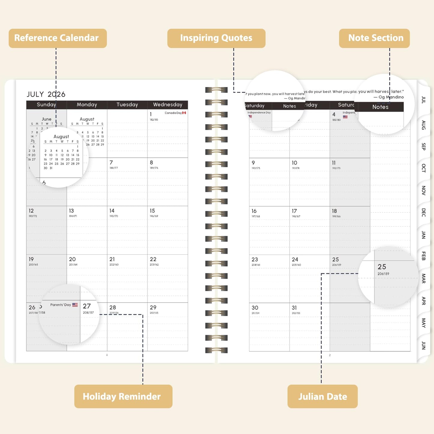 Planner 2026-2027, Weekly and Monthly Academic Planner, July 2026 - June 2027, Hardcover Calendar Agenda Book for School Year Planning, School Supplies for Teacher and Student, A5(6.3'' x 8.5'')