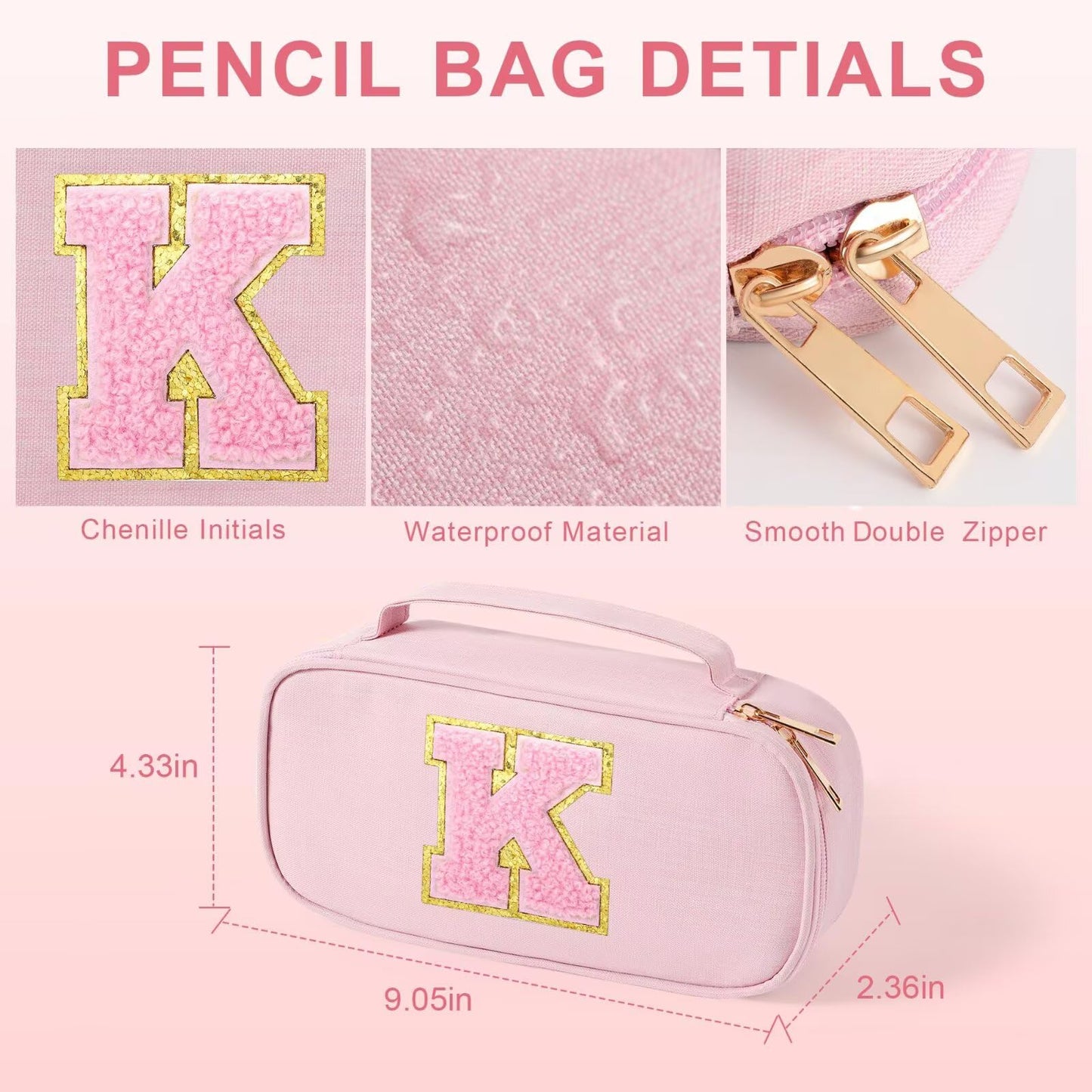 YOOLIFE Pencil Case for Girls Kids, Pink Pencil Pouch Box Cute Pen Case Bag, Birthday Gifts for 3 4 5 6 7 8 9 10 11 12 13 Year Old Girl Kid Personalized Gift for Daughter Sister, A (Pink)