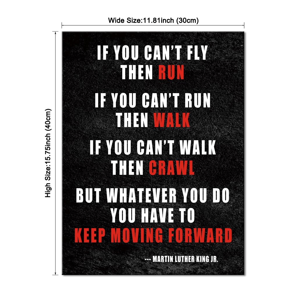 Pyradecor Keep Moving Forward Motivational Classroom Positive Quotes Inspirational Poster Canvas Prints Wall Art for Office Living Room Home Decorations