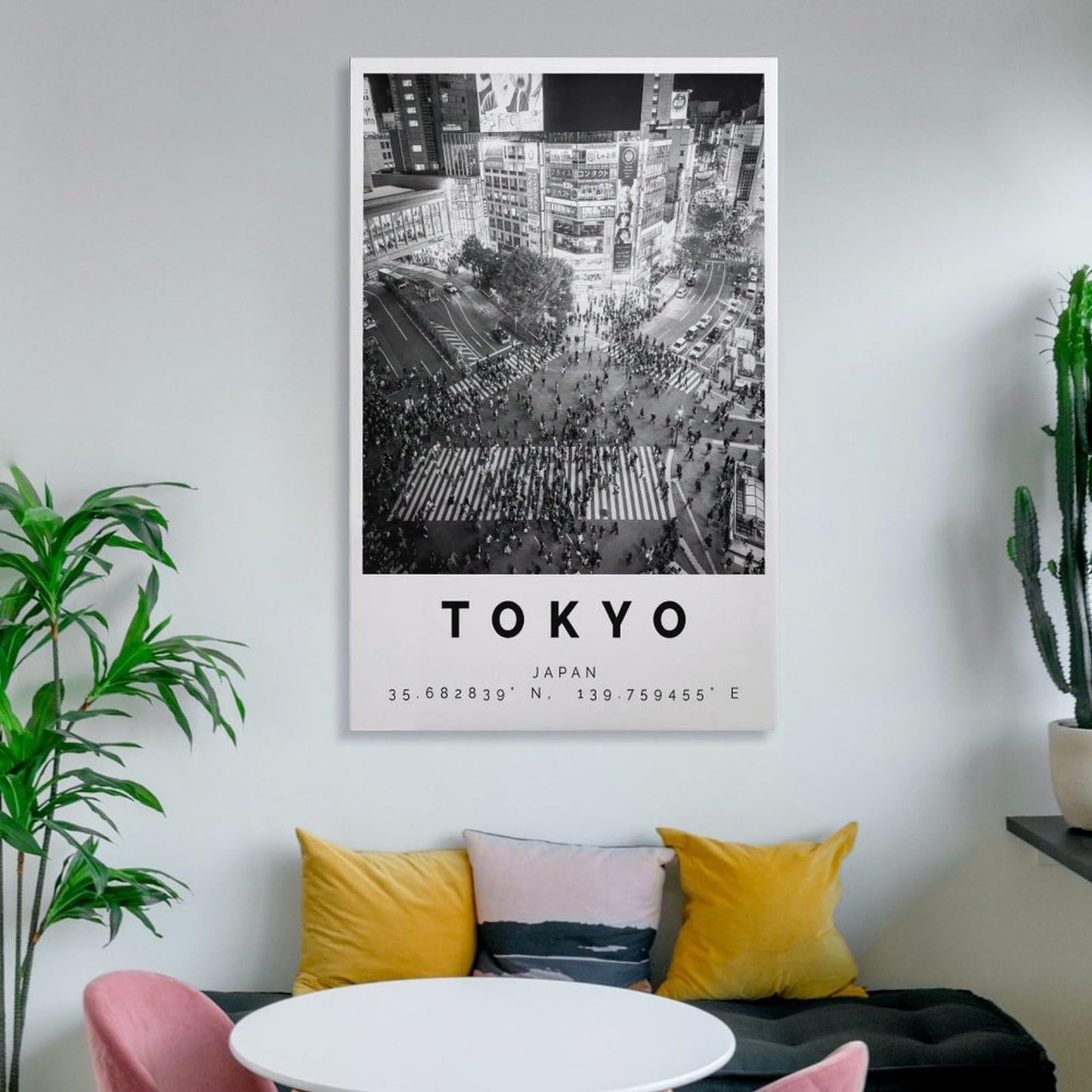 JHXNJDPOST Tokyo Black And White Urban Scene Poster Canvas Wall Art Aesthetic Decorative Painting Living Room Restaurants, Pool Halls And Hotelsstyle-1 12x18inch(30x45cm)