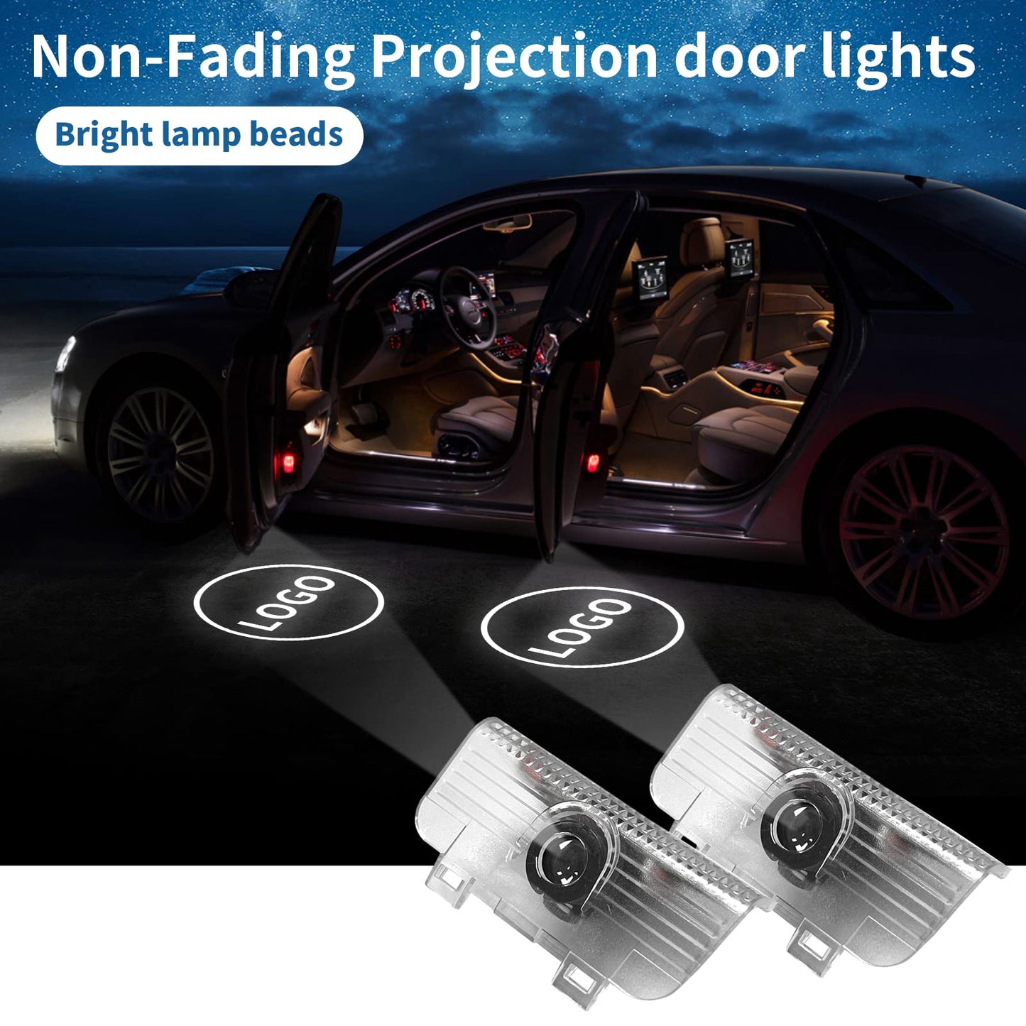 RLRHOO Car Door LED Logo Projector Welcome Lamp Kit, White, Compatible with Accord 2013-2022, Model BT-0808
