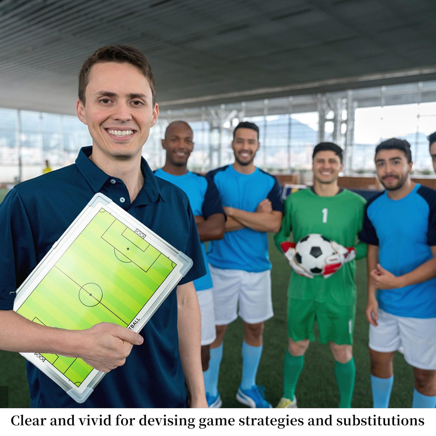 Suprwin Soccer Coaching Board with Magnetic Pieces, Dry Erase Markers, Soccer Tactical Presentation Clipboard for Soccer Coaches - Durable, Magnetic, Perfect Size (Soccer, Green)