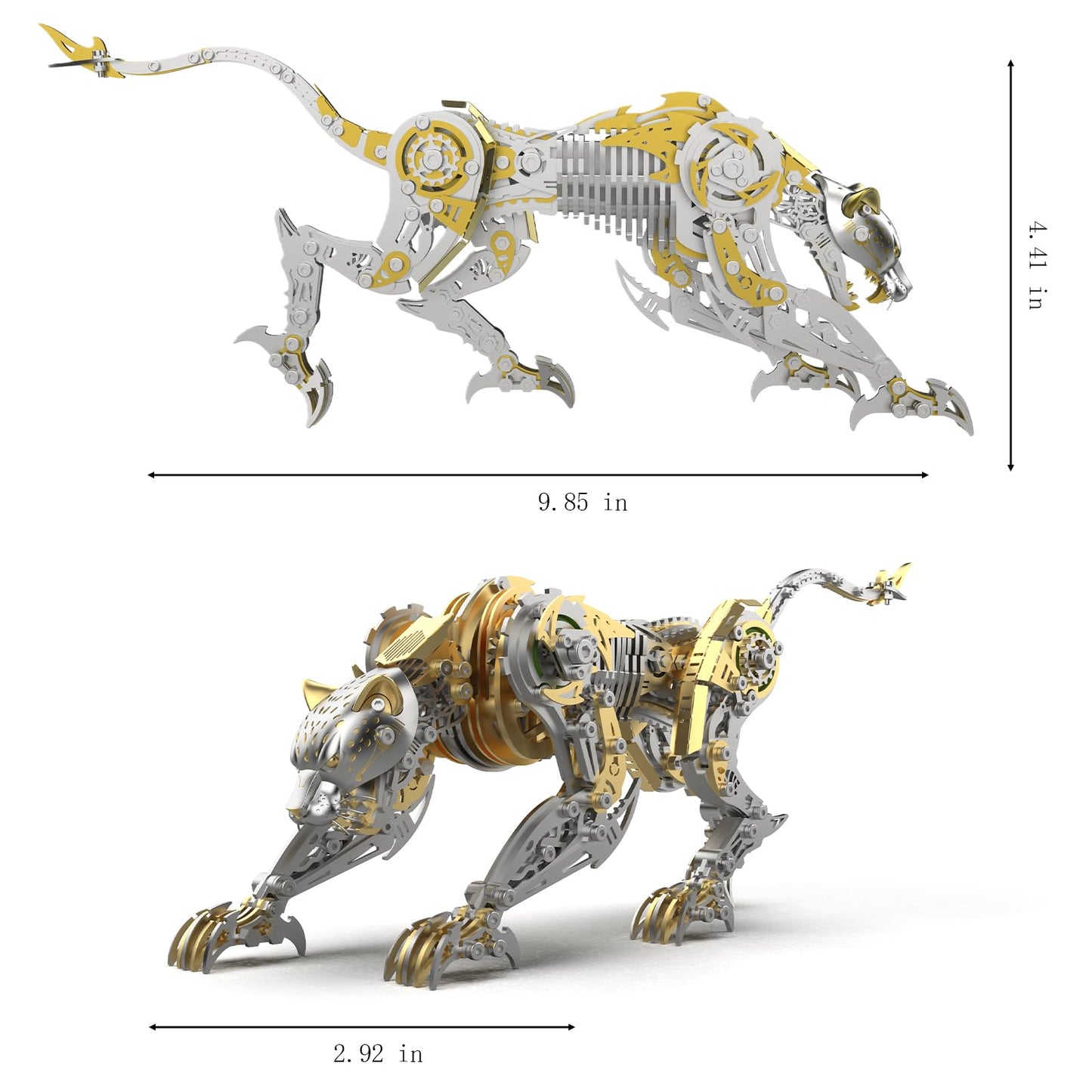 3D Metal Puzzle for Adults,Mechanical Cheetah Puzzle Building Set，3D Metal Model Kit, Brain Teaser Puzzles DIY Assembling for Stress Relief - A Collectible Gift for a man (Cheetah)