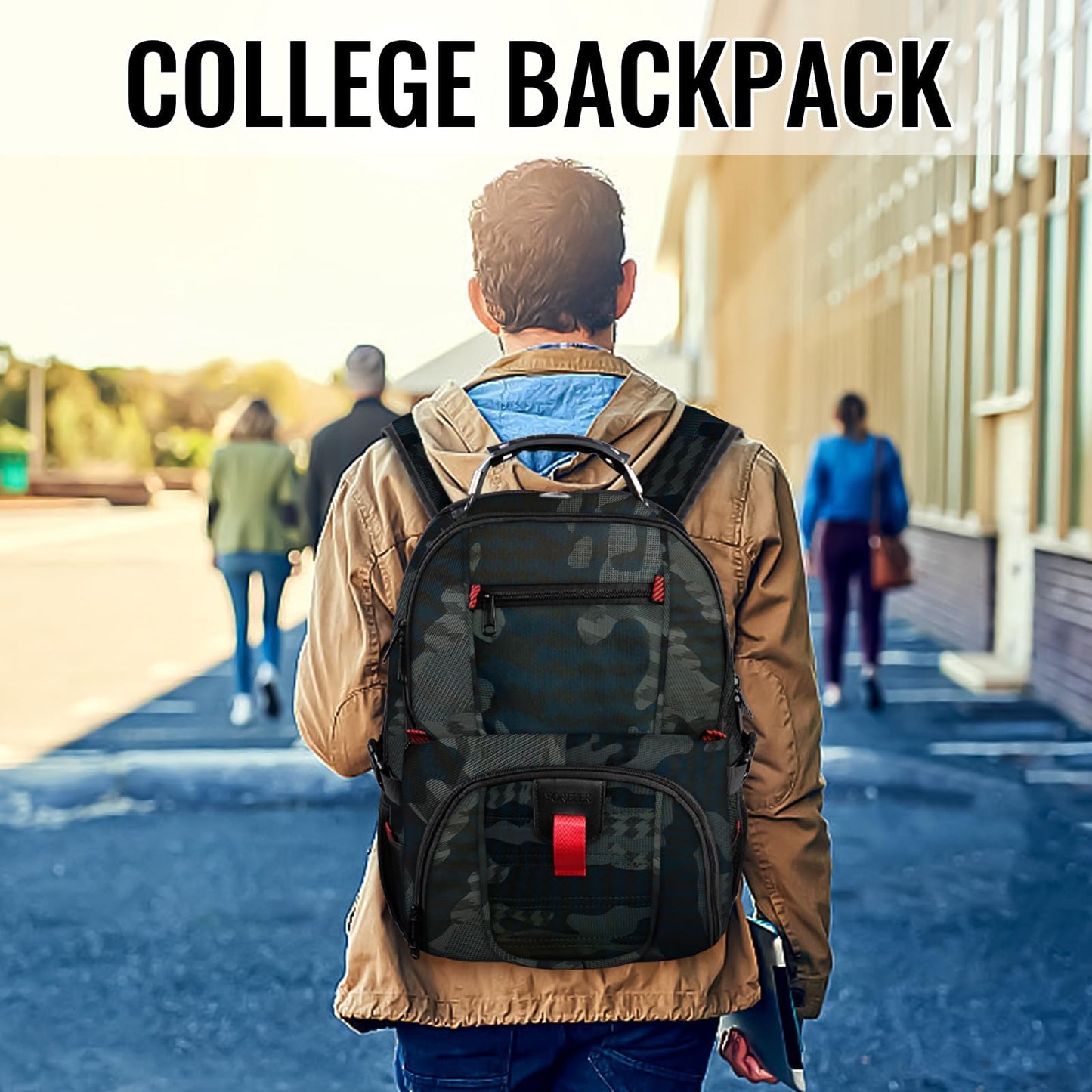 YOREPEK Large Backpack for Men, Extra Large Laptop Backpacks for Men Women, Water Resistant Travel Backpack Airline Approved Business Work Bag Fits 17 Inch Computer, Black