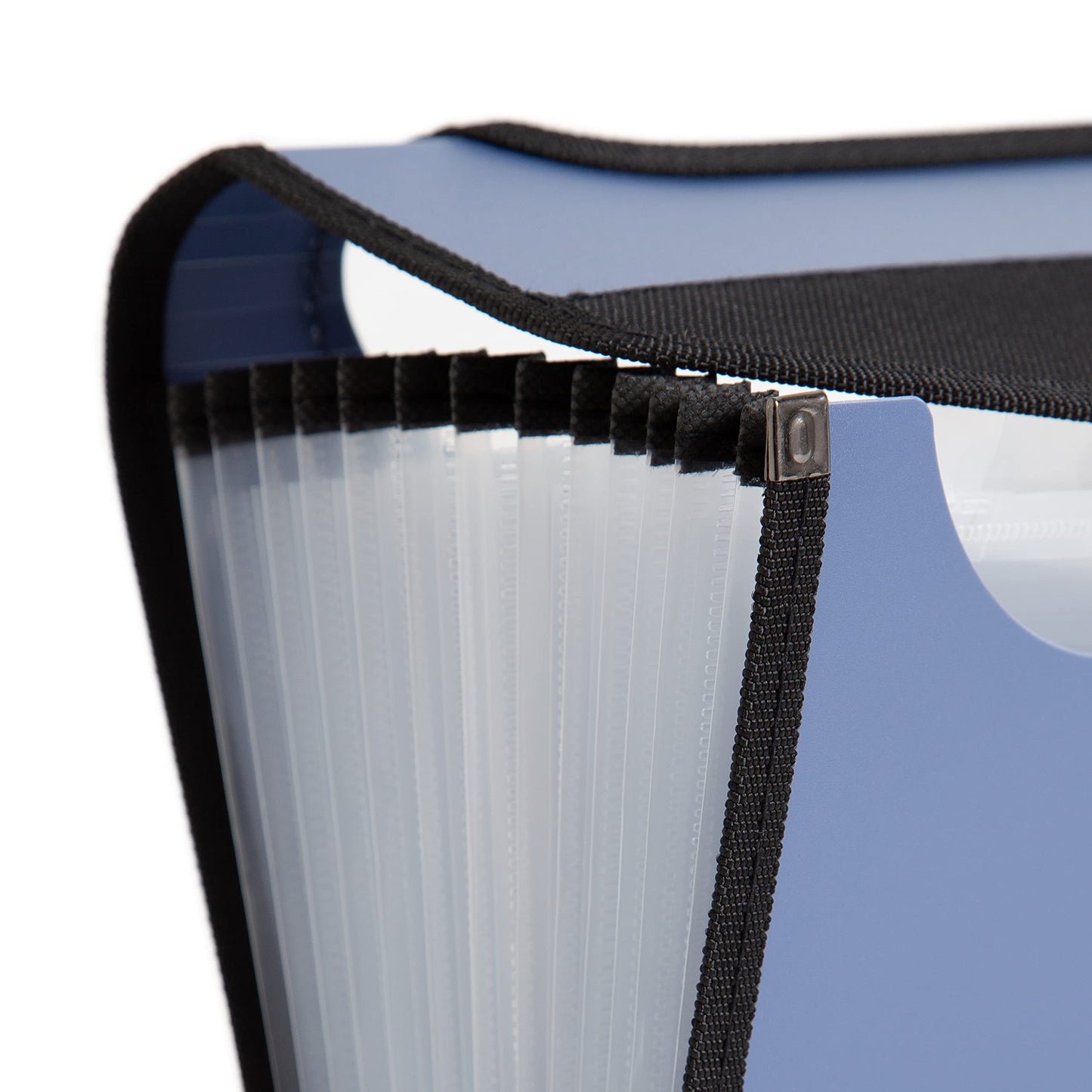 U Brands Expandable Blue 13-Pocket Performance Poly File Folder, Office Supplies, with Clear View Top