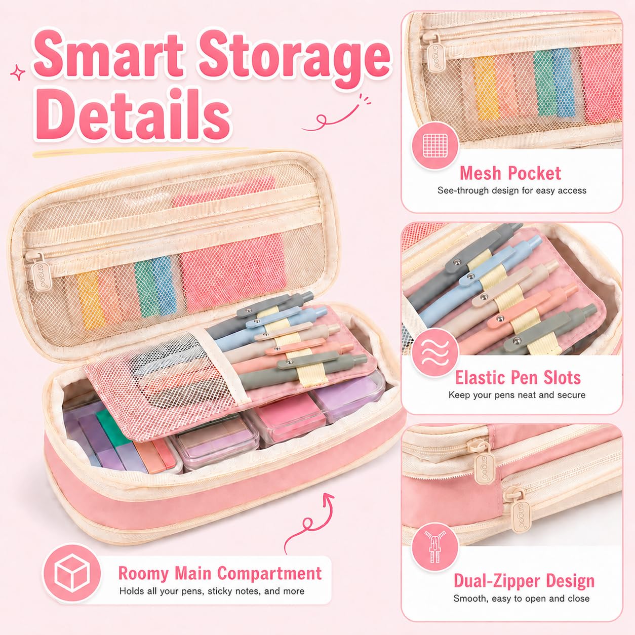 Aesthetic School Supplies with Pencil Pouch - 27Pcs Cute College Essentials Set, Big Capacity Pen Case, Pastel Highlighters, Bible Study Journaling Stationary, Annotation Kit Stuff Gift for Girls Teen