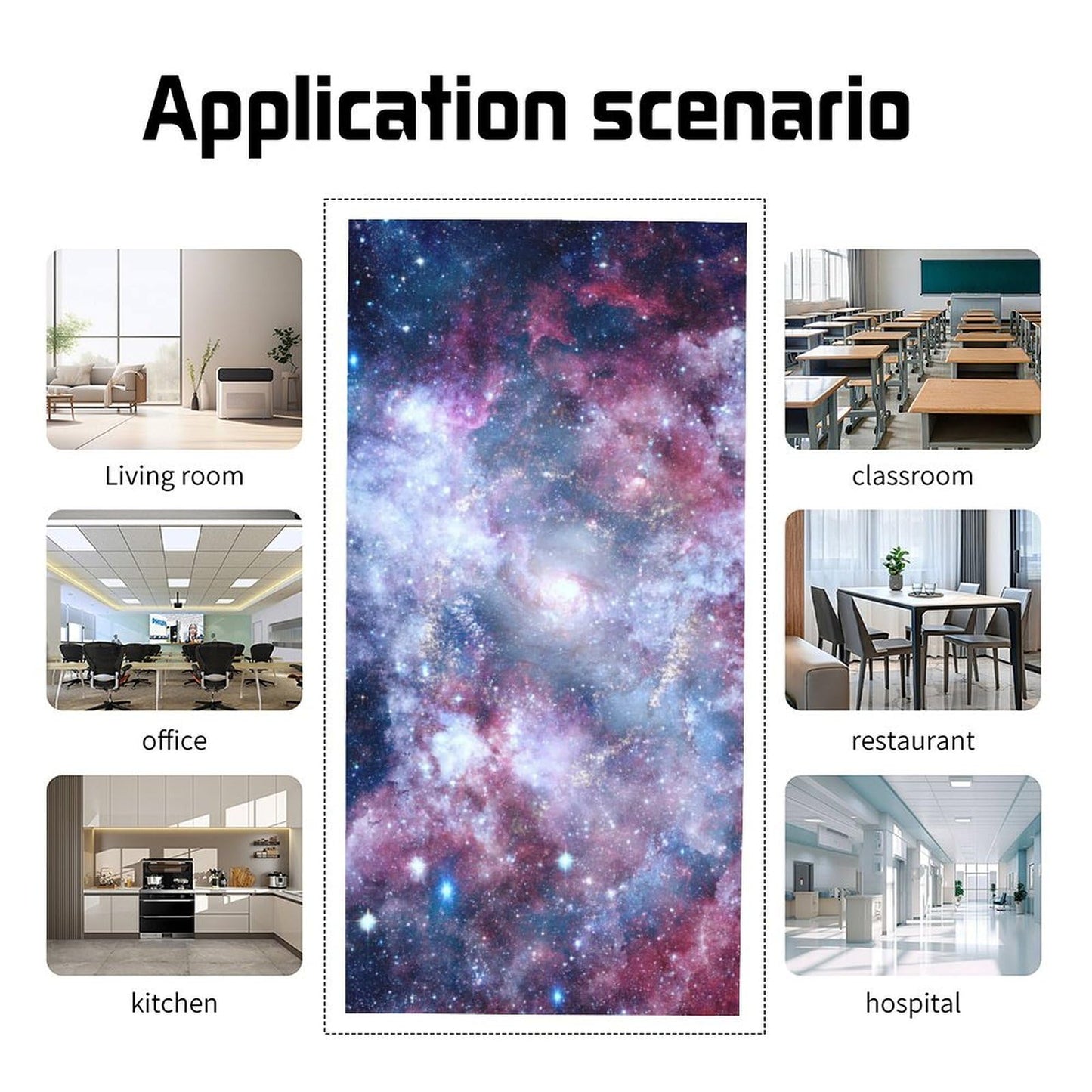 2PCS Magnetic Fluorescent Light Covers - Starry Universe Filters for Classroom & Home Office Drop Ceiling Lamps, 4x2Feet