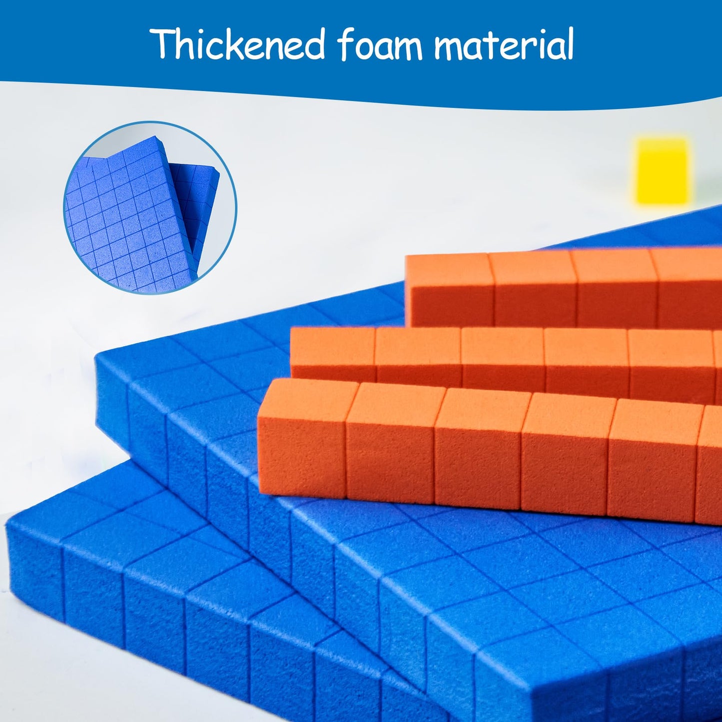 stochastic box Foam Base Ten Set for Math 131 PCS Place Value Blocks,Counting Cubes for Kids Math,Base 10 Math Manipulatives for Early Counting Math Toy in School Home