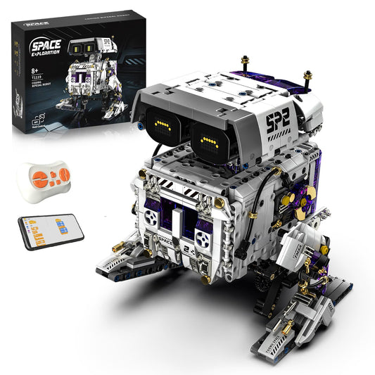MOQIDI Programmable Biped Robot Technic Building Blocks Set,Remote Control＆App STEM Technic Robot Construction Kit with Movable Joints & Expression Modes,Coding Building Sets for Boys Ages 8-12