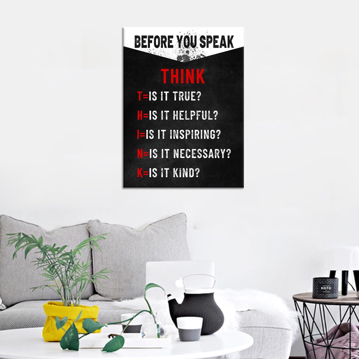 Inspirational Poster Wall Art Think Entrepreneur Positive Quotes Print on Canvas Motivational Signs Picture Painting Wall Decor Artwork for Modern Home Bedroom Gym Stretched and Framed [18''Wx24''H]