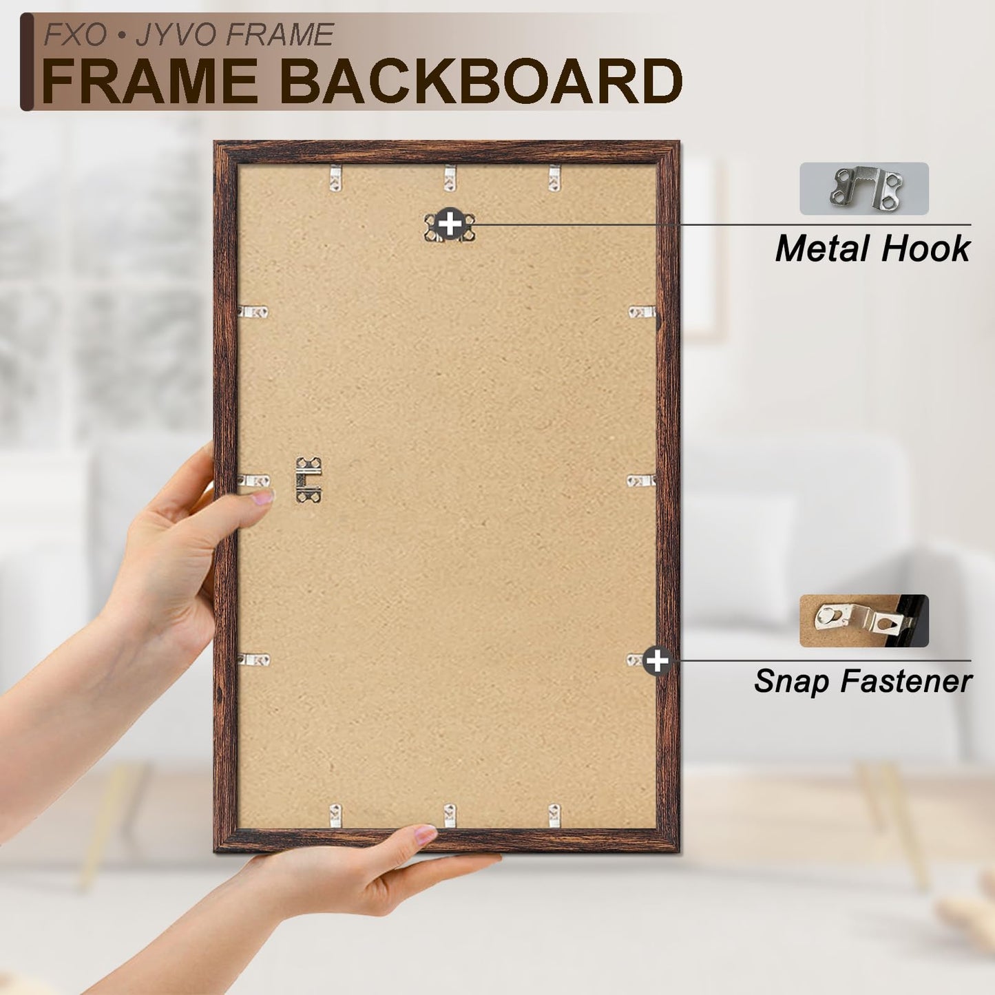 Fxojyvo Engineered Wood 14x24 Picture Frame, Brown Frame for 14 x 24 Inch Picture Poster Photo, Light Weight 14 by 24 Frame with Wood-grain for Wall - 3 Pack/Brown/14 x24
