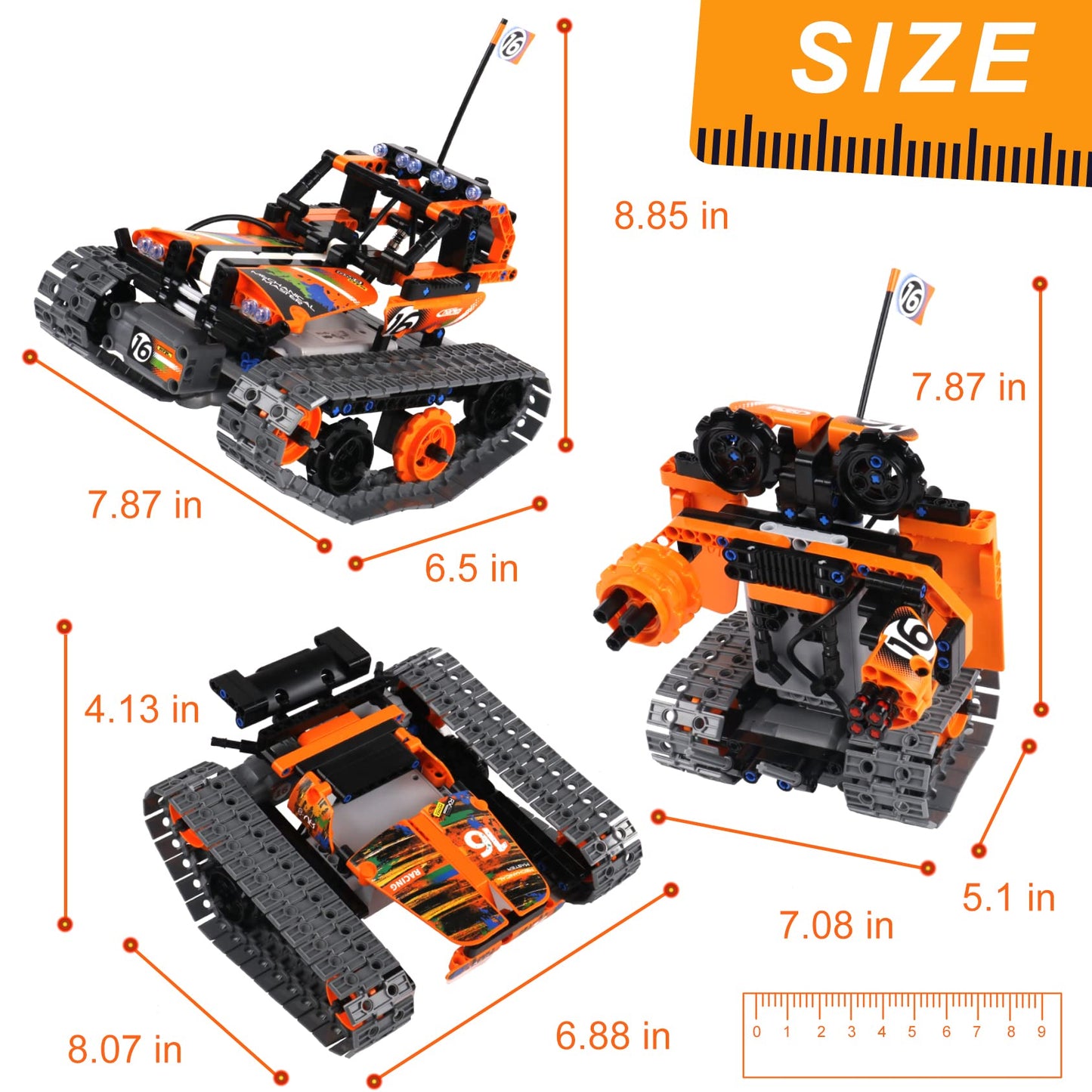 BIRANCO. STEM Remote Control Building Kit 3 in 1 RC Tracked Racer/Tank/Robot Engineering Toys, Science Construction Play Set, Toy Car Christmas for Boys & Girls Age 8-12 (392pcs)