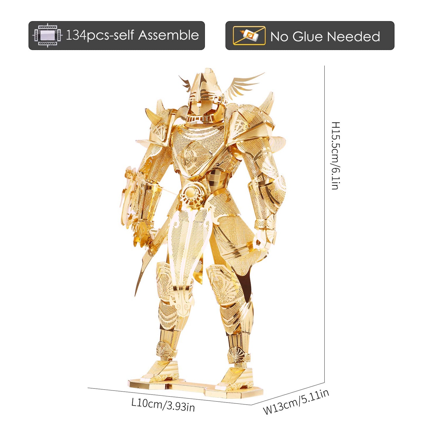 Piececool 3D Figure Mecha Model Kits-Knight of Firmament, 3D Metal Puzzle DIY Craft Kit for Adults Stress Relief, Great Birthday Gifts, 134 Pcs