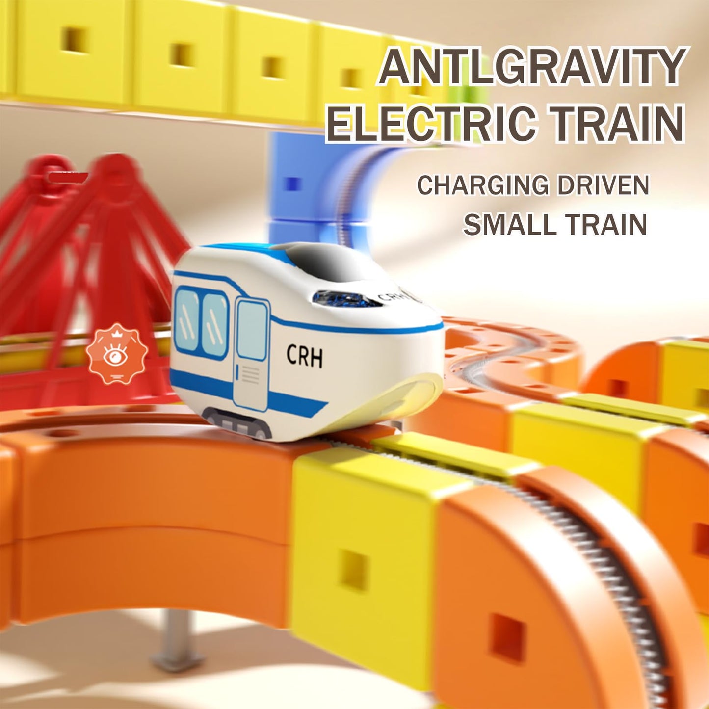 121PCS Magnetic Cube Track Train Set for Toddlers – 3D Vertical STEM Building Block Rail – Electric Magnetic Train Set Toy for Boys & Girls Ages 3-8