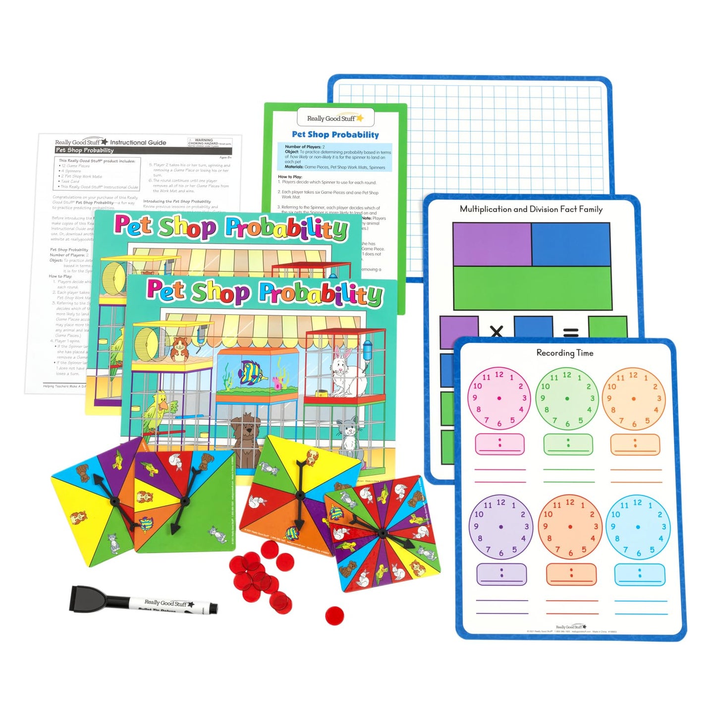 Really Good Stuff Family Engagement Math – Practice, Solve & Play Pack - Third Grade