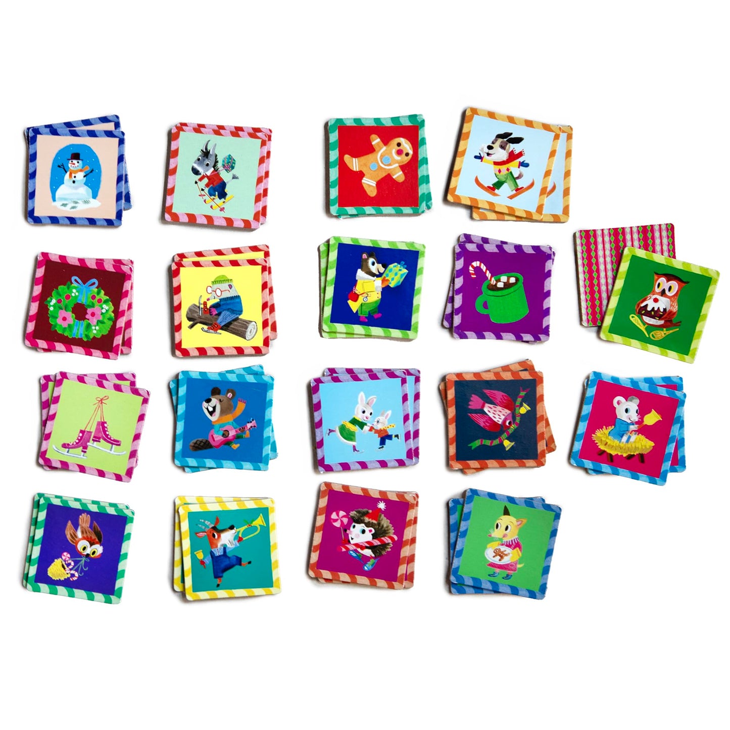 eeBoo: Memory & Matching Game- Woodland Holiday - 18 Themed Matching Pairs, Educational Preschool Game, Kids Ages 3+, 1-4 Players