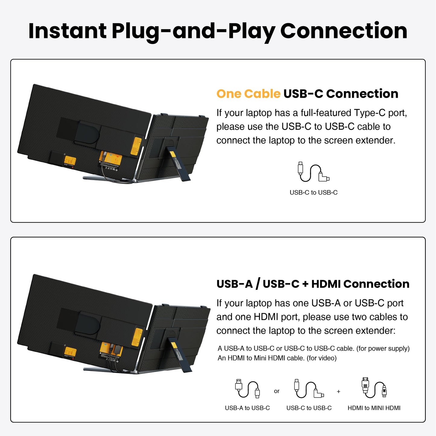 kasorey Laptop Screen Extender, 15.6" FHD 1080P Detachable Laptop Monitor Extender for 13-17.3" Laptop, Plug-Play Portable Laptop Extended Monitor, Slim 0.27'' Travel Monitor for Wins/Mac/Android/PS5