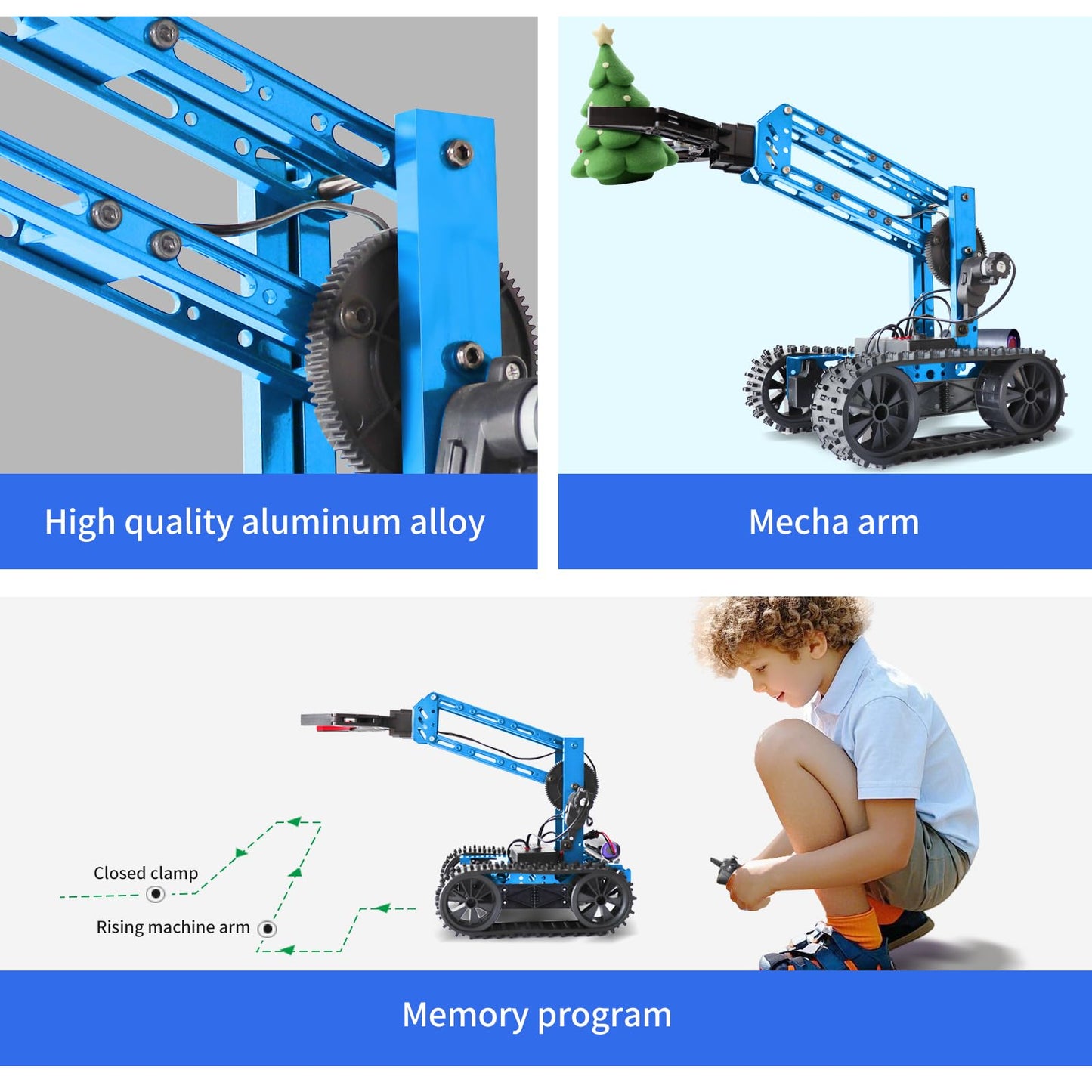 Robotic Arm Kit, Robot Kit for Kids Age 8+,STEM Building Toys 4-DOF Electronic Programming DIY Robots for Boys and Girls, Educational Science Projects,Cool Xmas Birthday Gifts for Kids.