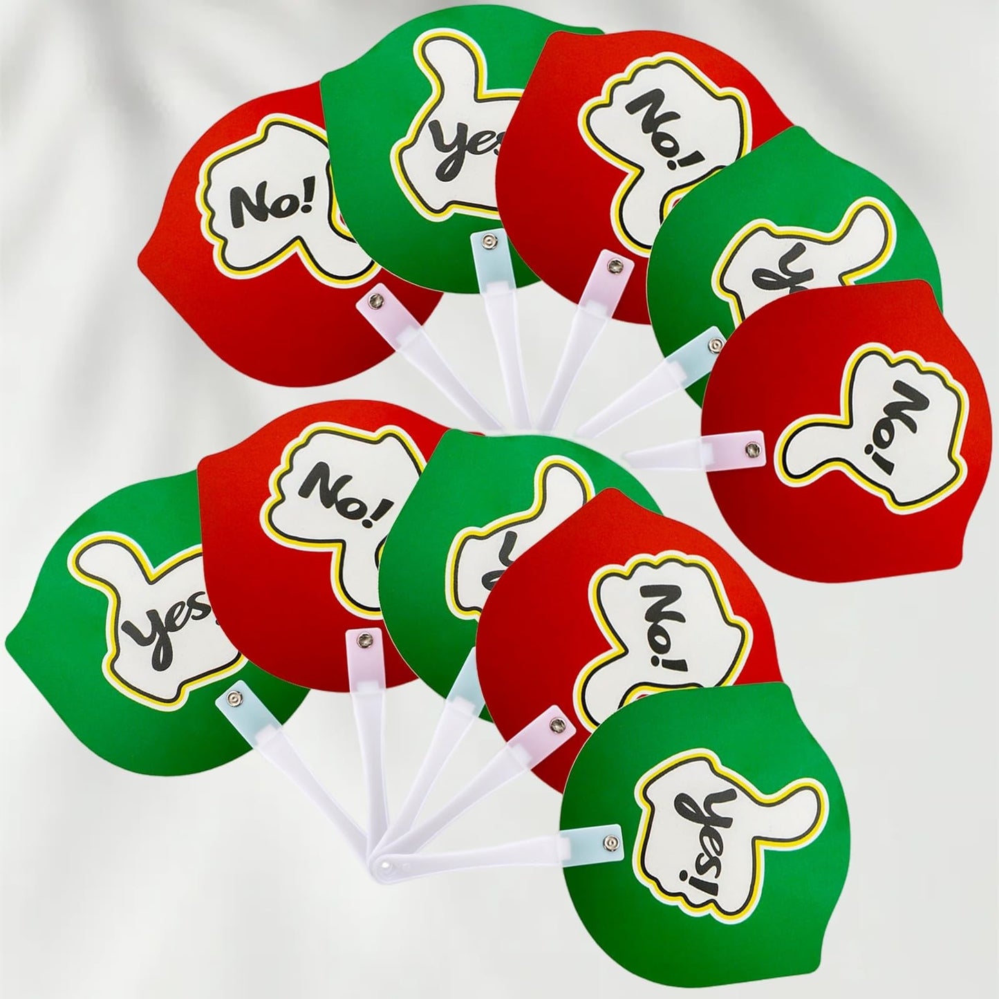 Tlence 50 Pack Thumbs up Thumbs Down Paddles, Handy Yes or No Classroom Voting Signs, Plastic Double-sided Red and Green Paddle for Student Response Classroom Interaction