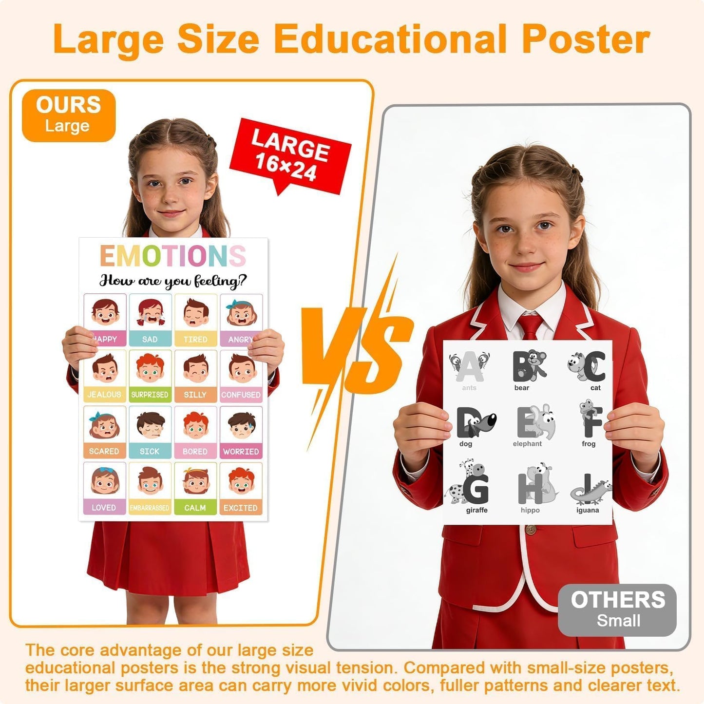 16 Pcs 16”x24” Large Educational Posters for Classroom Decor-Educational Posters for Toddlers 1-3 Learning Poster for Boy Girl Ages 3-5,Kindergarten Preschool Classroom Teacher Must Haves Chart Pastel