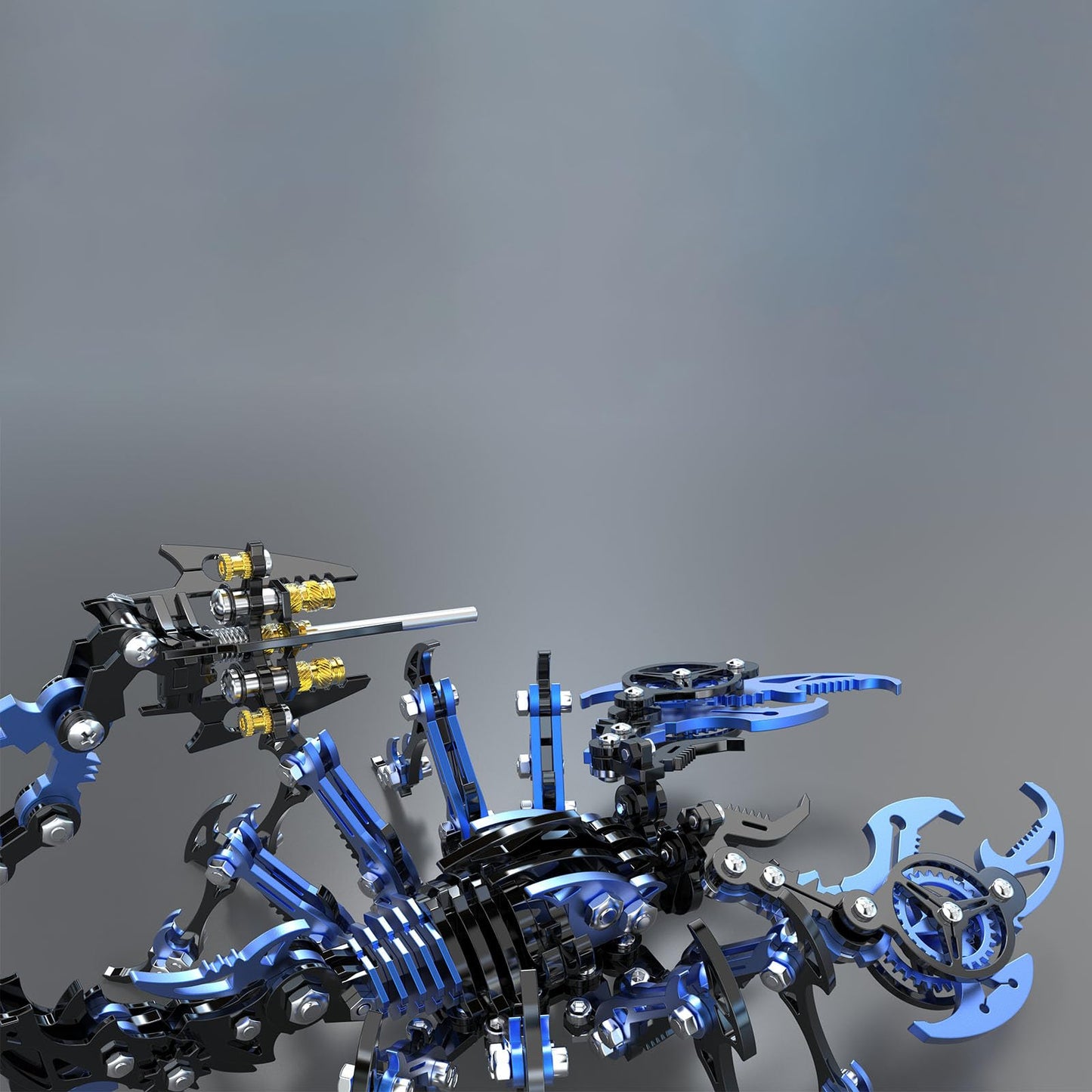 Scorpion 3D Metal Puzzles Kits for Adults Teens – 454 Pcs – Mechanical Assembly Models – 4 Hours to Build – Ideal for Gifts and Decorations (Blue and Black)