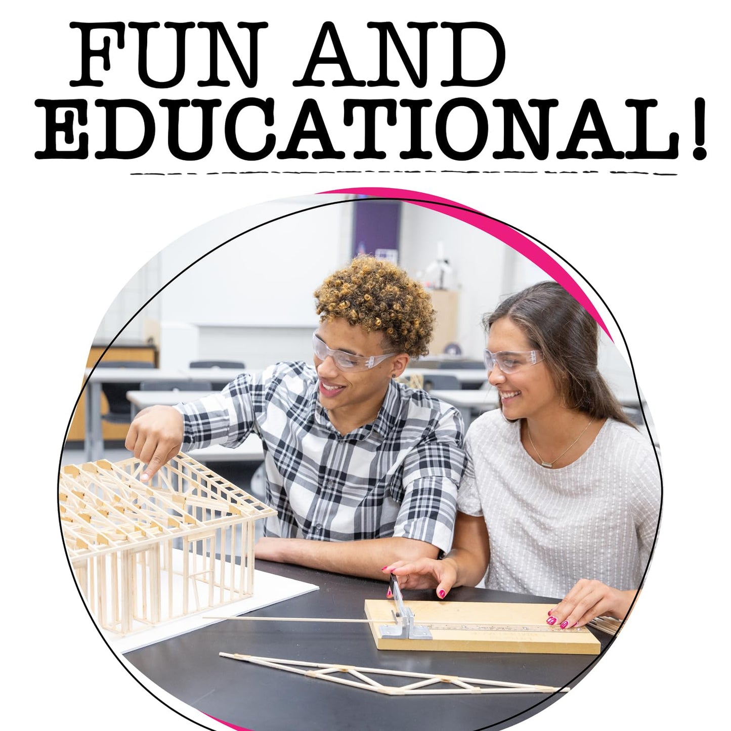 Pitsco Education True 1:16 Scale House Framing Kit | Balsa Wood Model Home | Educational Architectural Framing Kit for Blueprint Reading, Construction & STEM Learning | Ages 14+