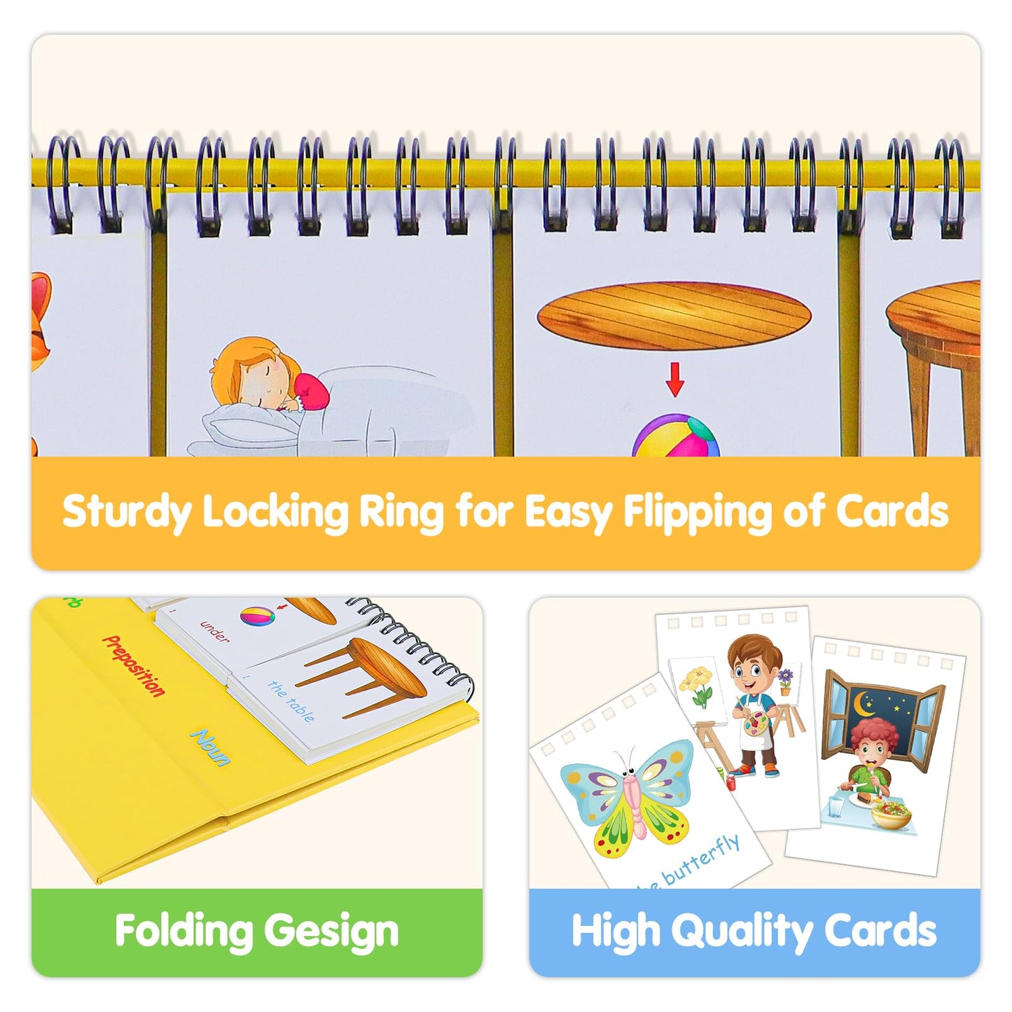 Auchq Sentence Building Flip Chart for Kids,Speech Autism Therapy Learning Materials for Preschool Kindergarten Elementary Special Classroom Must Haves, Essentials Supplies for Homeschool