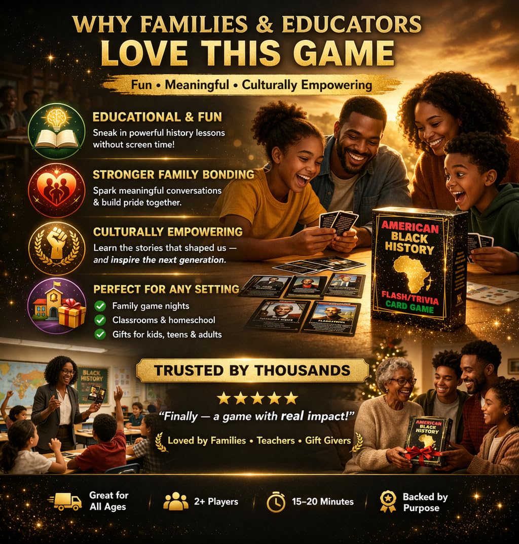 Kolorful Kultures American History Flash/Trivia Cards - Black Leaders, Vol. 1 - Educational Flashcards for Learning