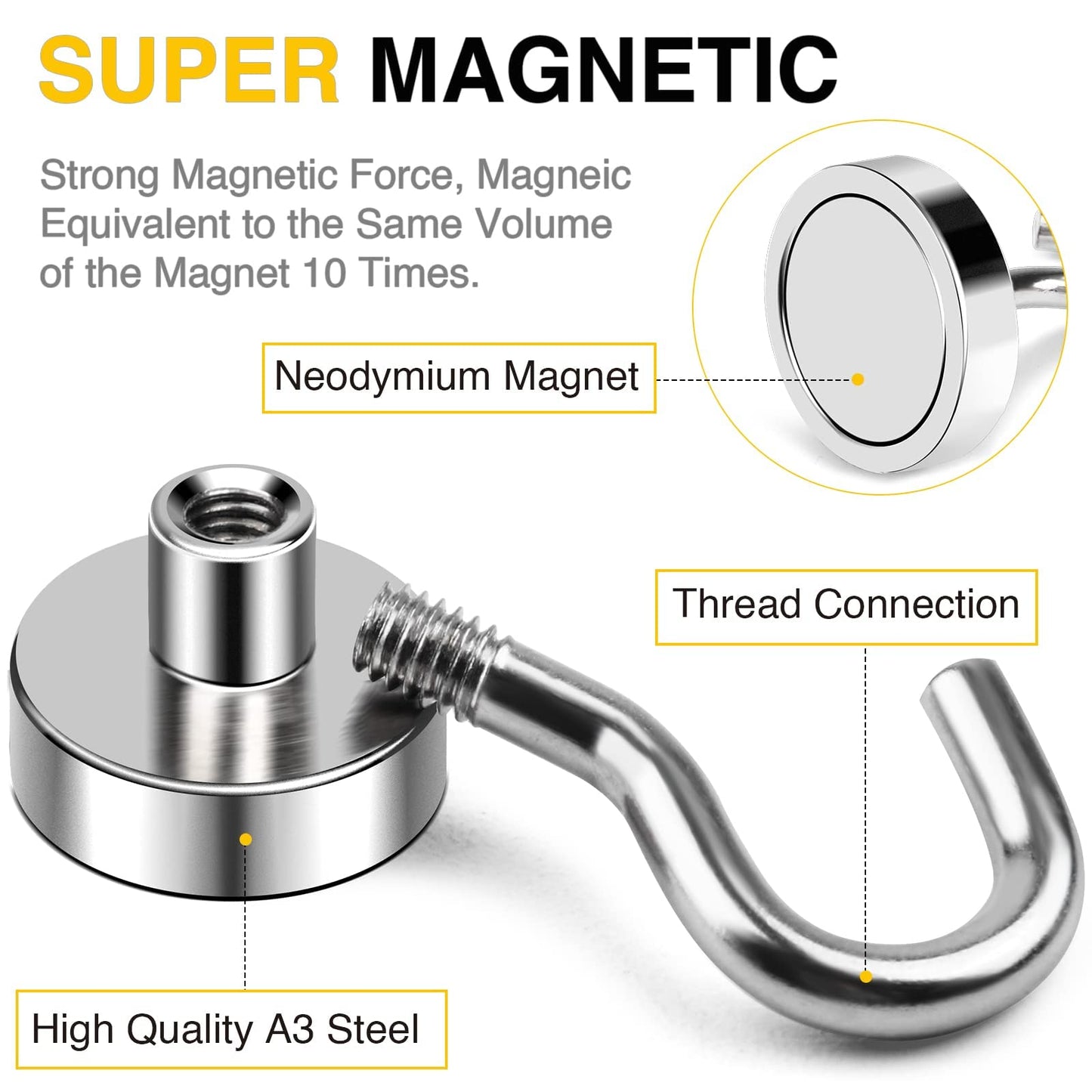 DIYMAG Magnetic Hooks, 30lbs+ Magnet Hook 2026 Cruise Cabin Ship Essentials Heavy Duty Strong Magnets Refrigerator Fridge Hanging for Classroom Beach Vacation Kitchen Grills Home 60 Pack