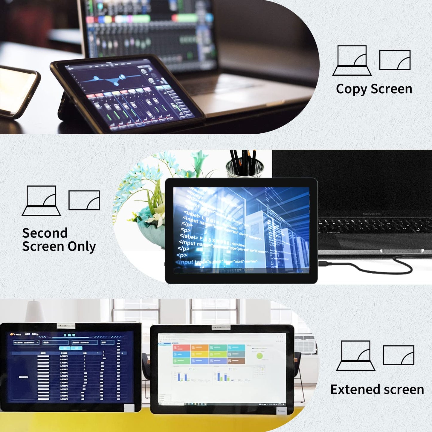 TouchWo 27 inch Capacitive Multi-Touch Screen Industrial Monitor, 16:9 Display 1920 x 1080P, Built-in Speakers, VGA, DVI & HDMI Monitor for PC, POS, Small Business, Restaurant