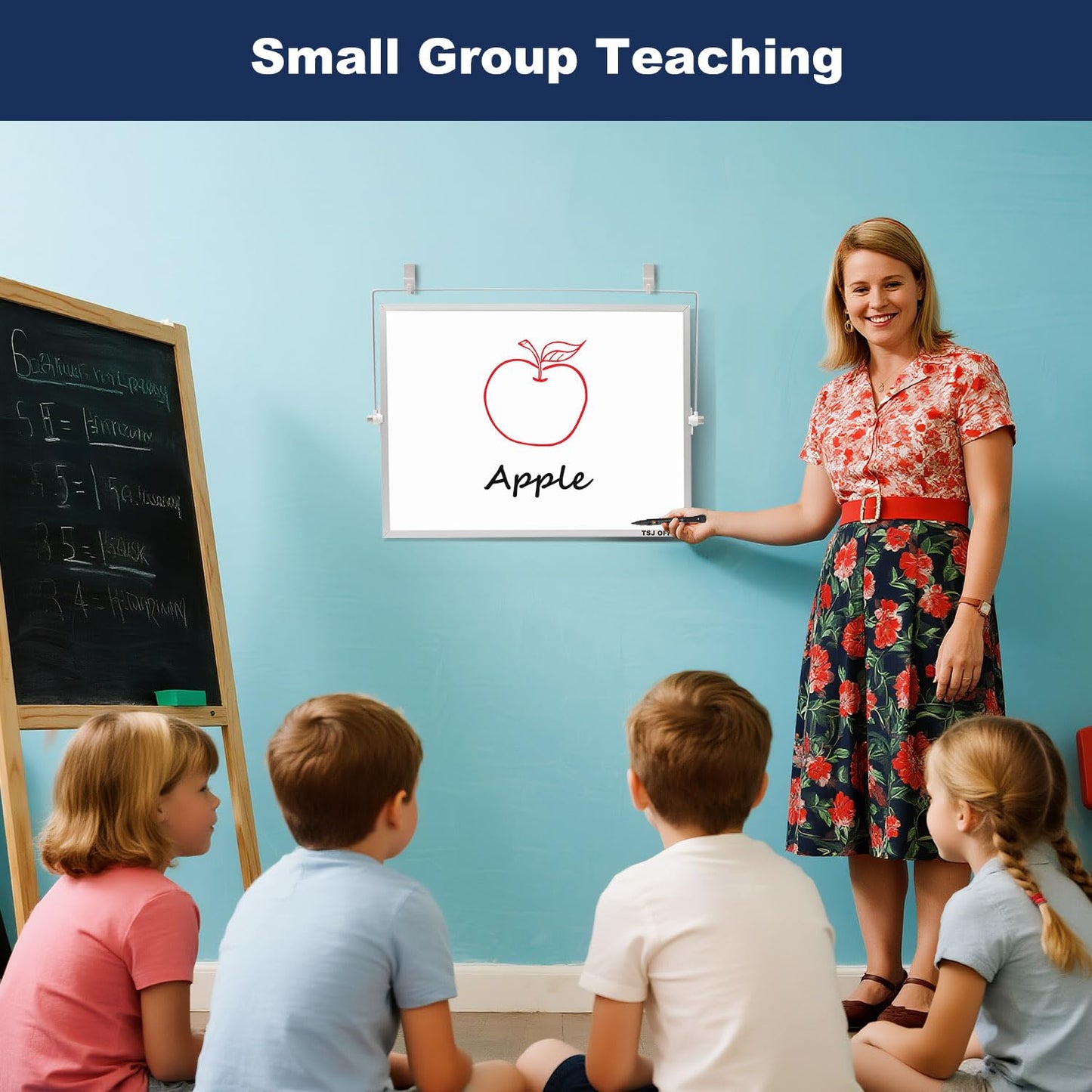 TSJ OFFICE Small White Board - 12 X 16 Inches Small Magnetic Dry Erase Board with Hooks for Wall, Desktop Whiteboard Stand 360 Degrees Revolving Double Sided for Office, Home, School, Silver