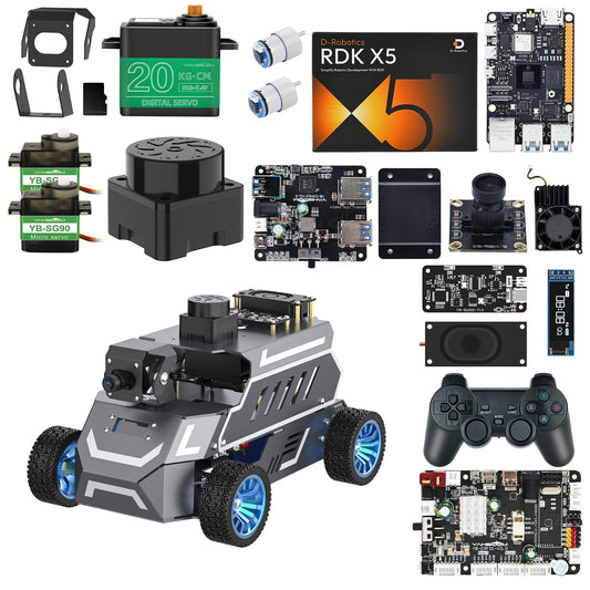 Yahboom ROS2 AI Robot Car,for RDK X5 8GB Supports RVIZ Simulation ROS2,TOF Lidar,SLAM Mapping Navigation, Tracking and Obstacle Avoidance