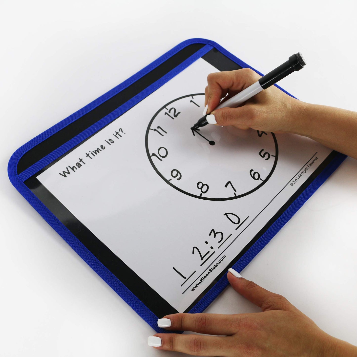 KleenSlate (8 Durable Dry Erase Pockets with Sturdy Back and Clear Vinyl Sleeve + (8) Dry Erase Markers with Erasers