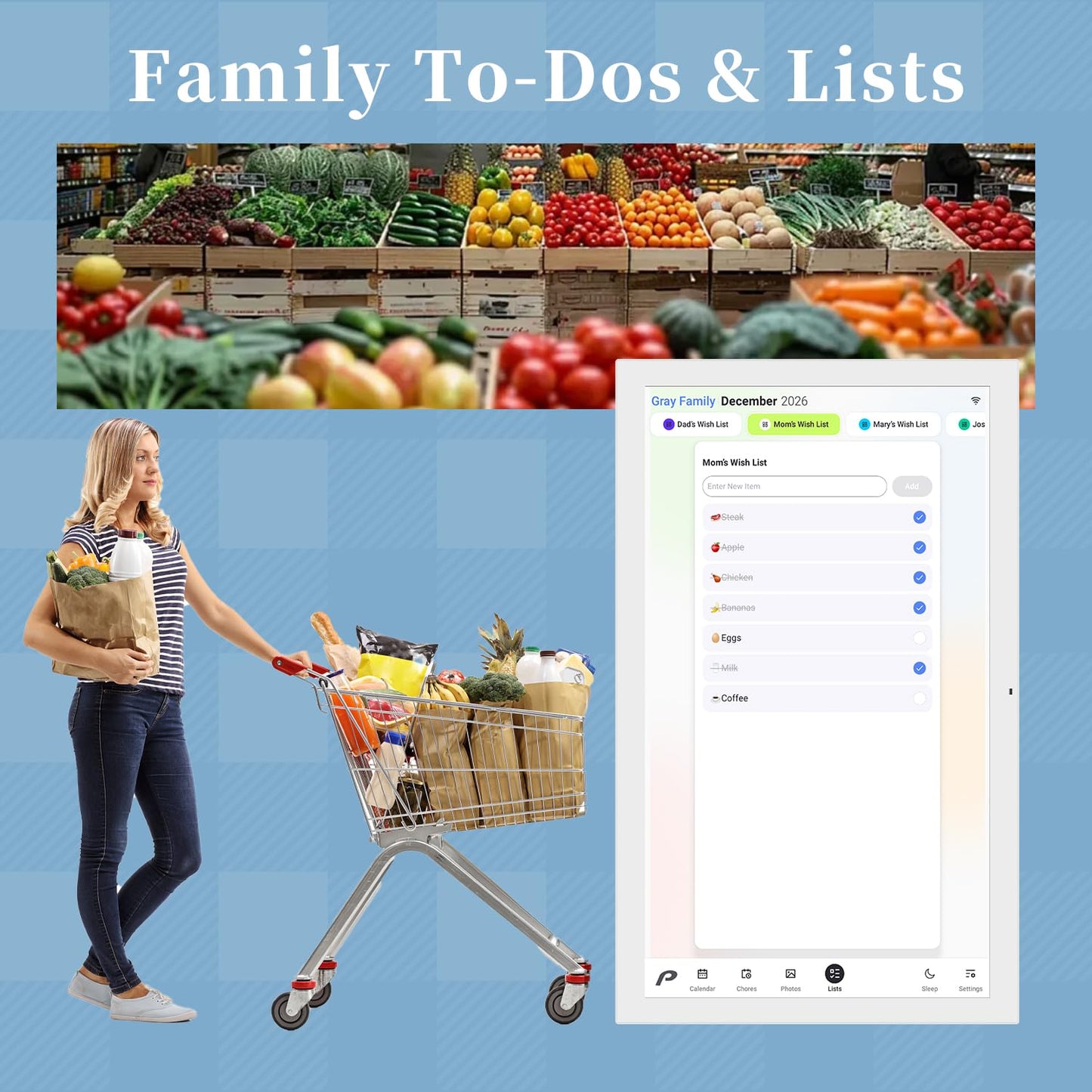 Digital Calendar, 21.5 inch Wall Planner & Chore Chart, FULL HD Interactive Touchscreen Display, Portable Smart Family Organizer, Event Planner, Perfect for Family Schedules - Wall Mountable, No Subscription (Free Magic Import)