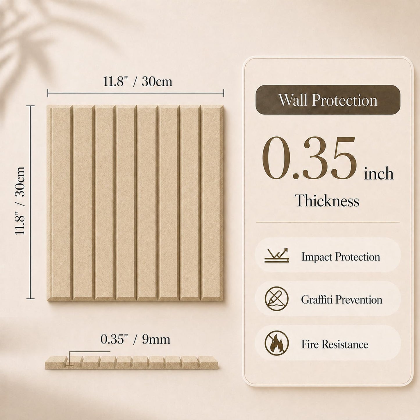 Baysola Stripe Felt Bulletin Board Panels 48 x 36 Inch Self Adhesive Wall Tiles Cork Board Alternative for Office Classroom Photos Notes 12 Pack