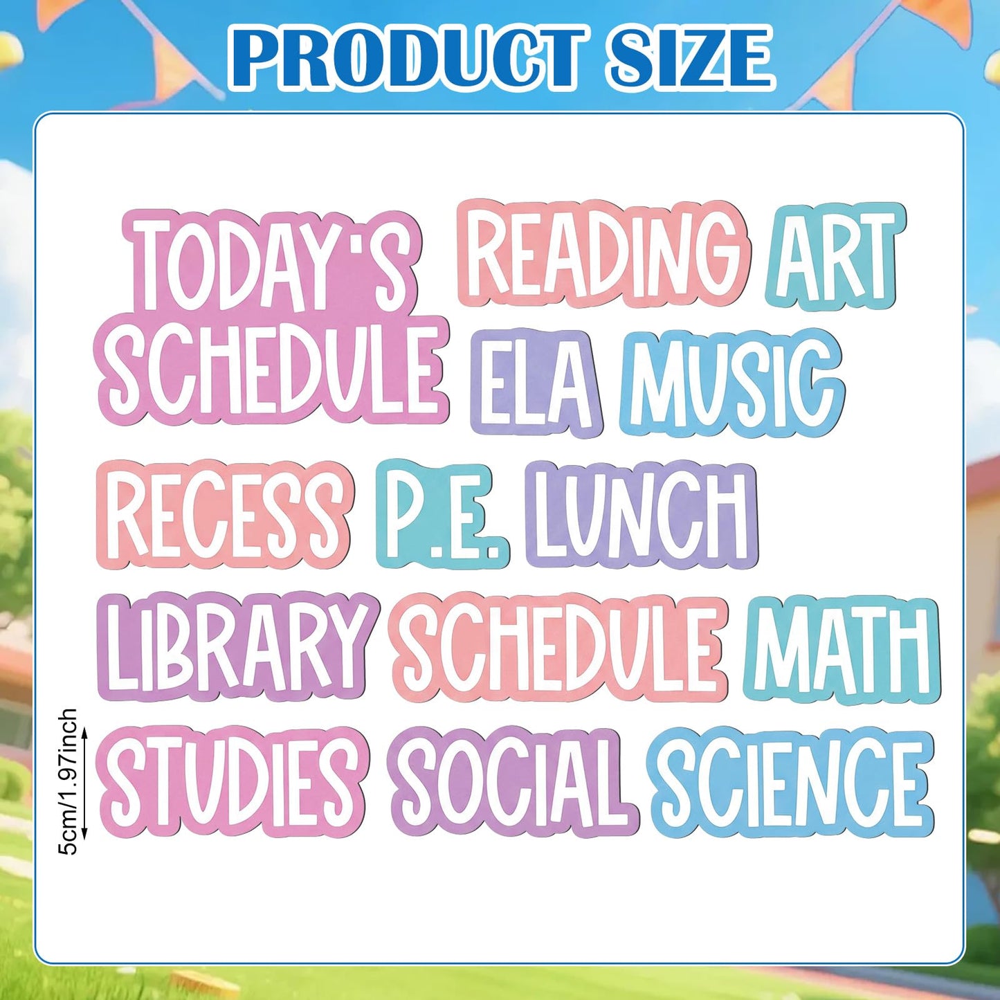 AmazingSpark 12 Pcs Class Subjects Magnets Pastel Classroom Daily Schedule Magnets Reusable Today's Schedules Labels Dry Erase Label for Whiteboard Bulletin Board Decor School Elementary Organization