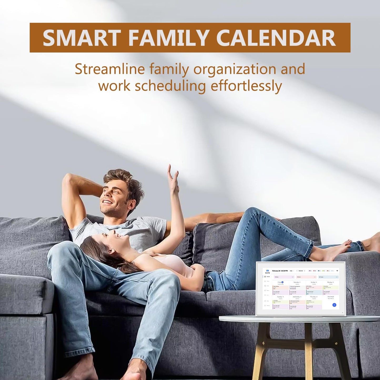 Calendar 10.1 Inch Digital Calendar & Chore Chart, Smart Touchscreen Interactive Display for Family Schedules Gift for Mother Mom Women Grandpa