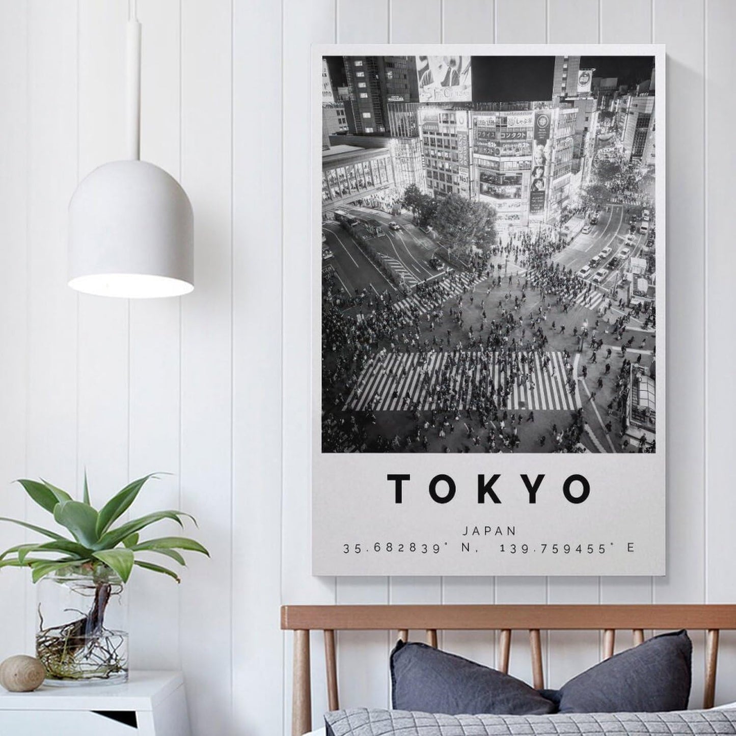 JHXNJDPOST Tokyo Black And White Urban Scene Poster Canvas Wall Art Aesthetic Decorative Painting Living Room Restaurants, Pool Halls And Hotelsstyle-1 12x18inch(30x45cm)