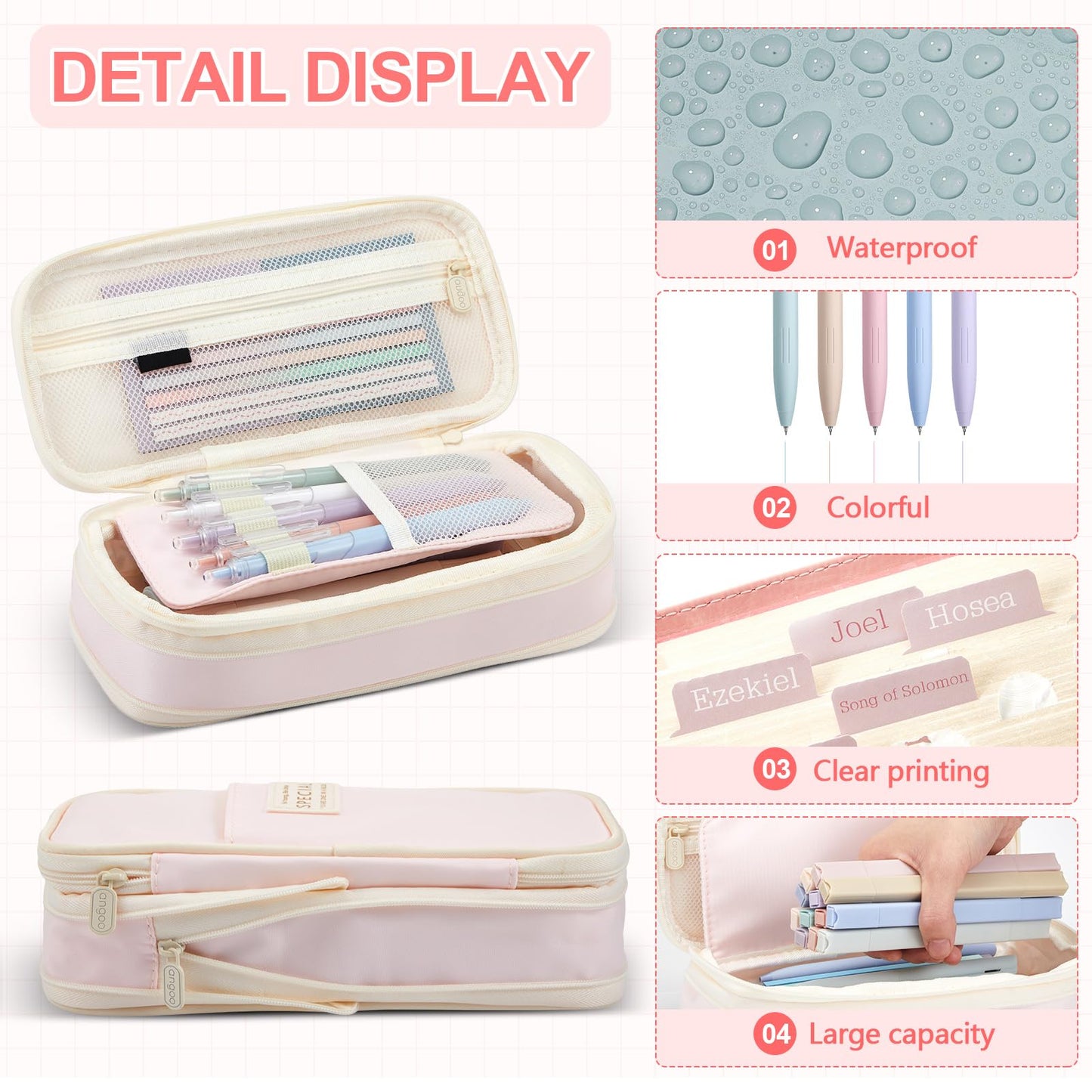 Jutom 110 Pcs Bible Study Supplies Bible Journaling Kit with Canvas Tote Bag Pen Case Notebook Highlighters Pen Sticky Note Tabs Page Markers Stickers Tape for Women Christian Christmas Gift(Pink)