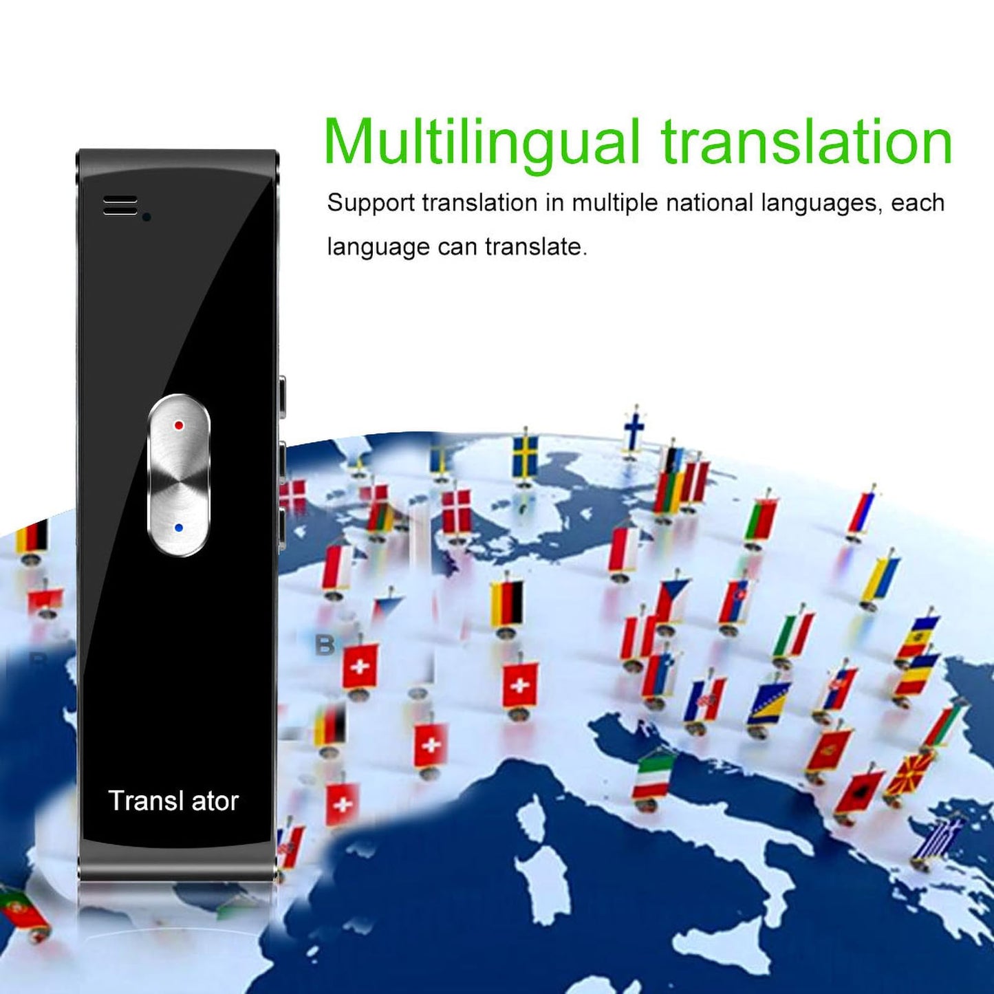 Language Translator Device Portable Two-Way Instant Translator 2025 Mini Pocket Smart Translator Ai Online Voice Photo Text Translation for Learning, Travel and Business(Black)