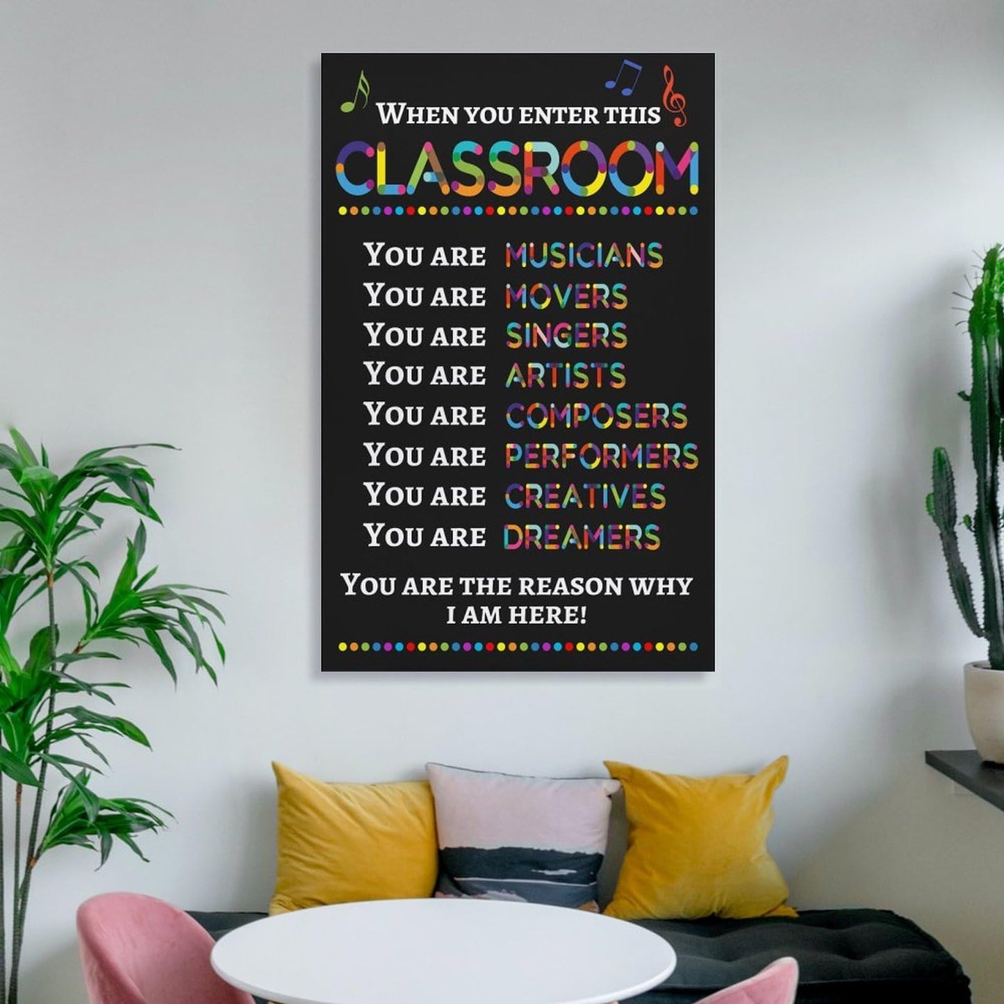 LINWDSB Teacher Wall Art Decor Poster Signs,Music Room, When You Enter This Classroom You Are Musicians Unframed, Music Classroom Supplies Unframe style-9 16x24inch(40x60cm)