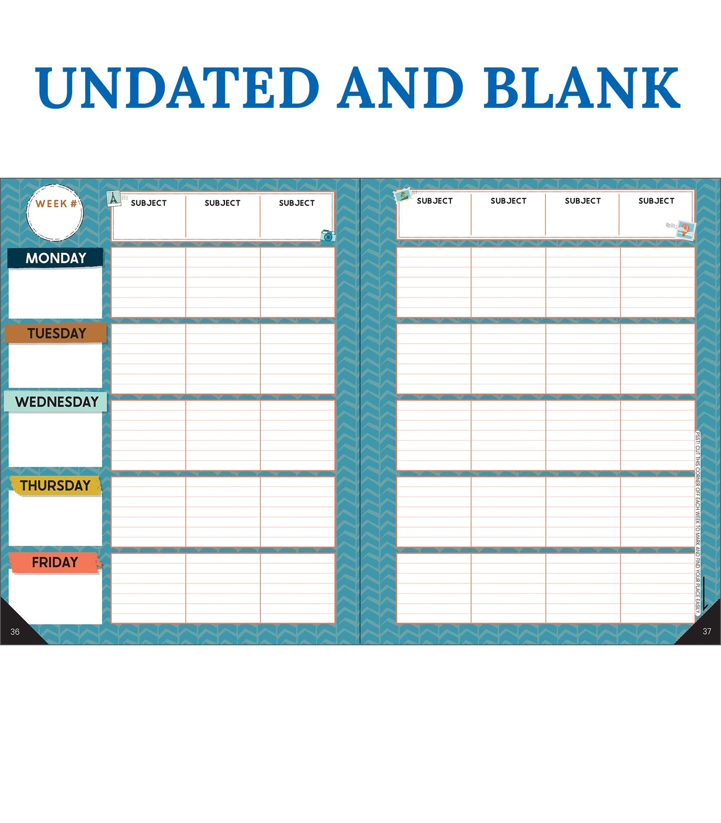 Carson Dellosa Let's Explore Teacher Planner 2025-2026, Undated 8" x 11" Lesson Plan Book With Retro Stickers, Class Schedule, Weekly Calendar, Classroom Must Haves, Homeschool and School Supplies
