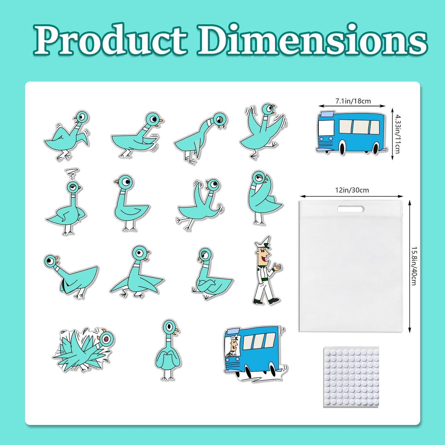 Ai fsem Don't Let the Pigeon Drive the Bus Fairy Tales Felt Board Story Sets Preschool Storytelling Learning Activities Performance Props Felt Toys