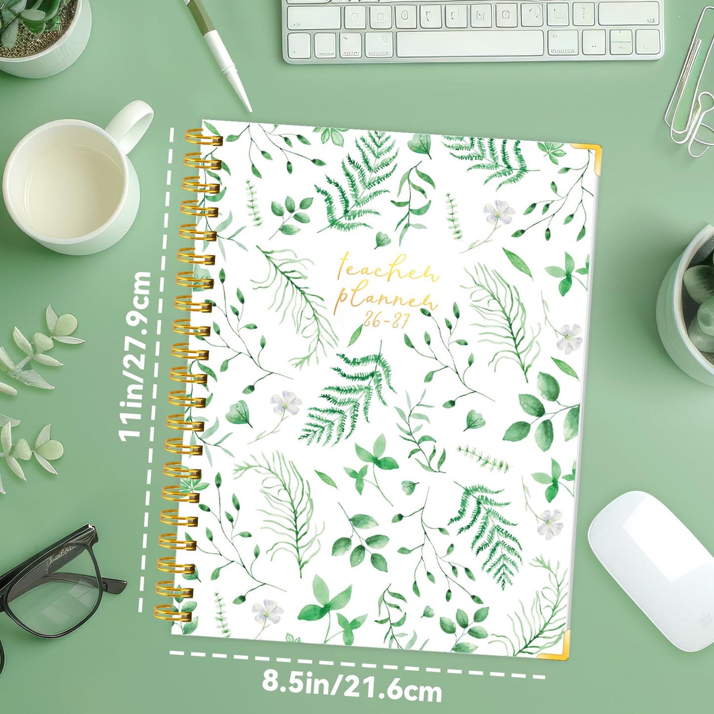 Teacher Planner 2026-2027, 8.5"x11" Large Academic School Year Planner from July 2026 to June 2027, Weekly & Monthly Lesson Planning Book with Pocket & Stickers for School Teachers Supplies