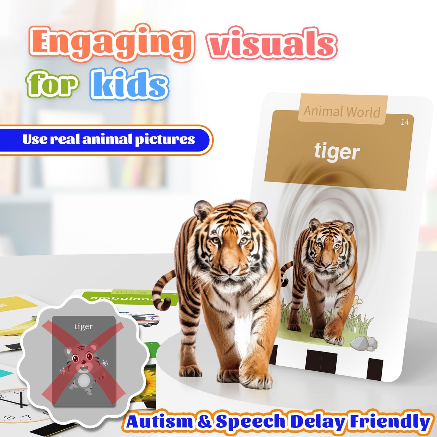 HOMESTEC Toddler Talking Flash Cards with 216 Double Sided Cards for Speech Therapy Learning for Ages 3 to 6 Featuring 24 Themes Short Sentences Real Sounds and Stories Birthday Gifts for Kids