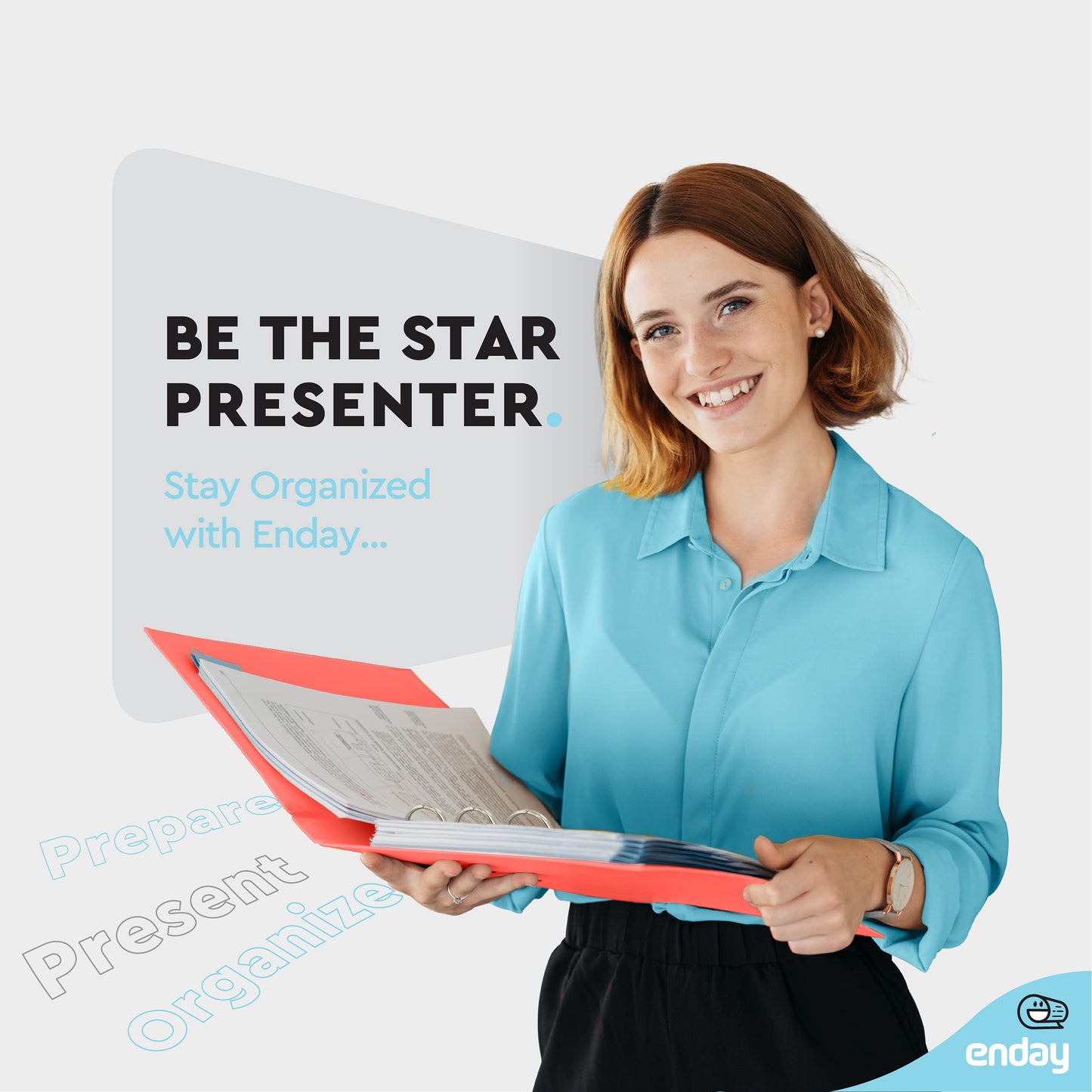 Enday 3 Ring Binder 1.5 Inch, Red Heavy Duty Three Ring Binder, 325 Sheets Capacity - 1.5 Inch Binder for Home School and Office