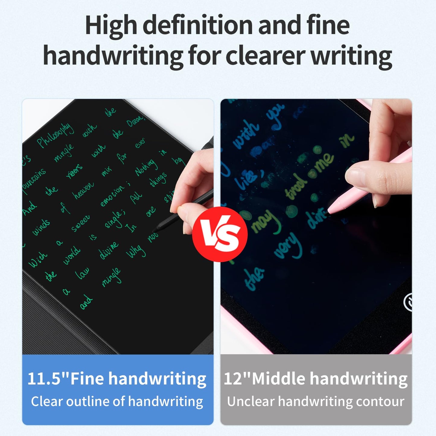 LCD Writing Tablet 11.5 Inch with Case, Bezel-Free Large Screen Graphics Drawing Tablet, Ultra-Slim 0.2in Reusable Digital Notepad for Adults, Electronic Writing Pad for Office Meeting Classroom Home