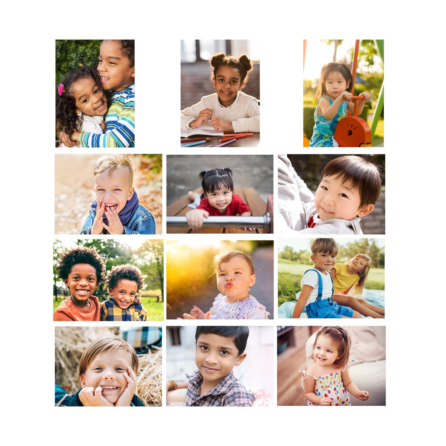 Motiskyy 12 Pcs Diversity Posters for Classroom Preschool Educational Learning Real Pictures for Daycare Home Multicultural Awareness(Kids Real Photo Poster Style)