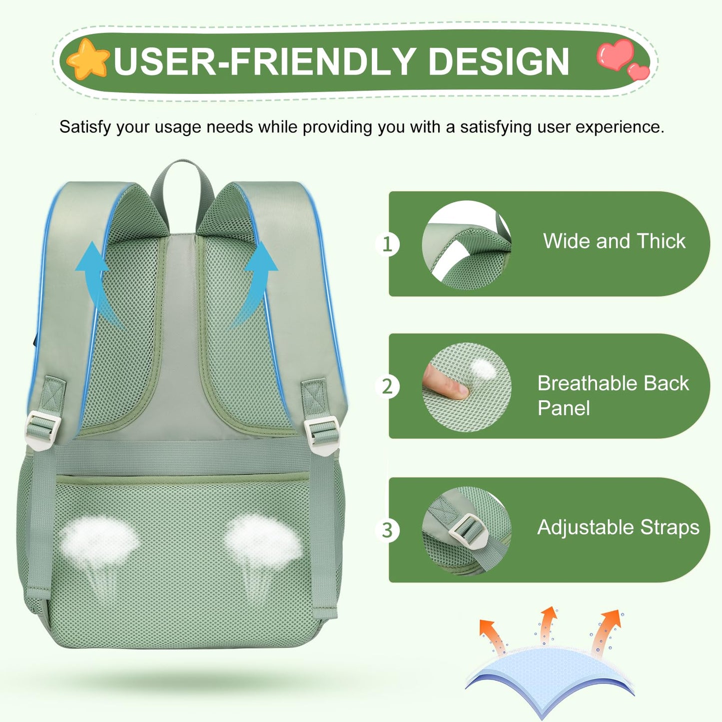 Bagsupra School Backpack Bookbag for Teen Girls,Cute Schoolbag Women for Middle High School College Student